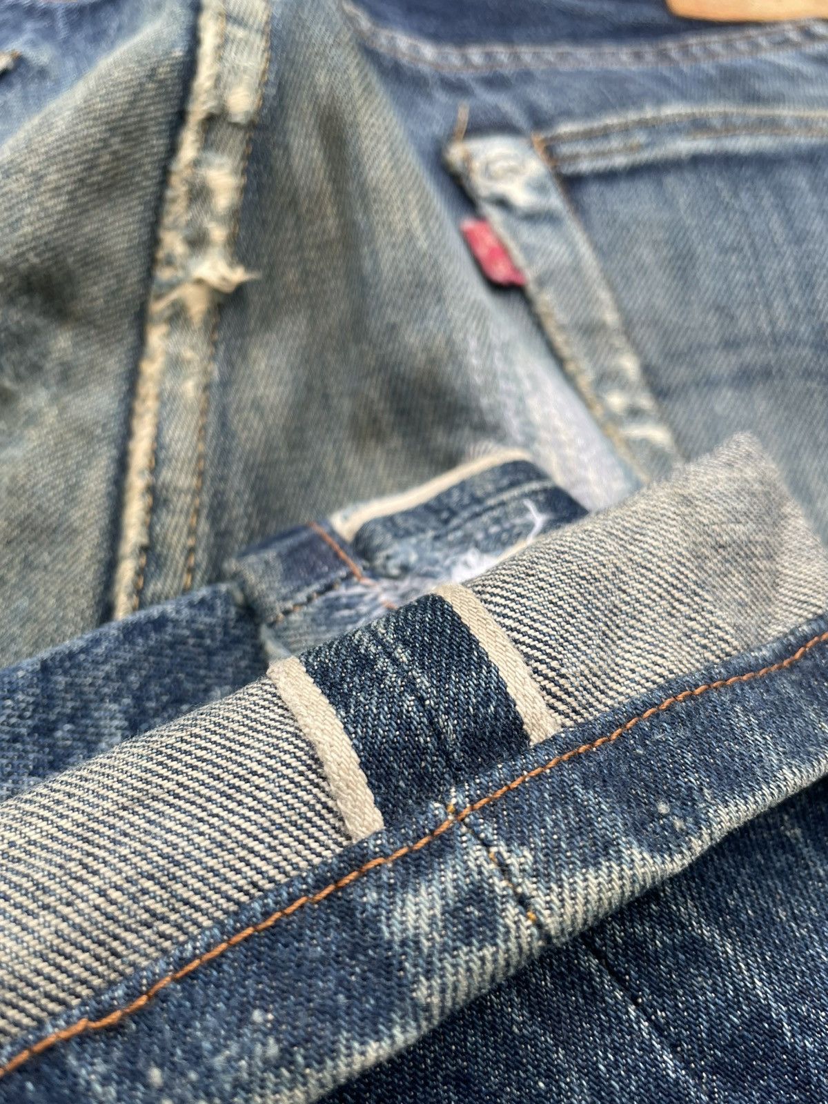 Levi's Vintage Levi’s 1998 201XX E 1937 Selvedge Distressed Denim Size US 30 / EU 46 - 13 Thumbnail
