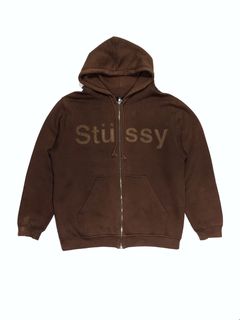 Vintage Stussy N.Y.L.T.L.A Monogram Logo Hoodie/size Xl/brown 