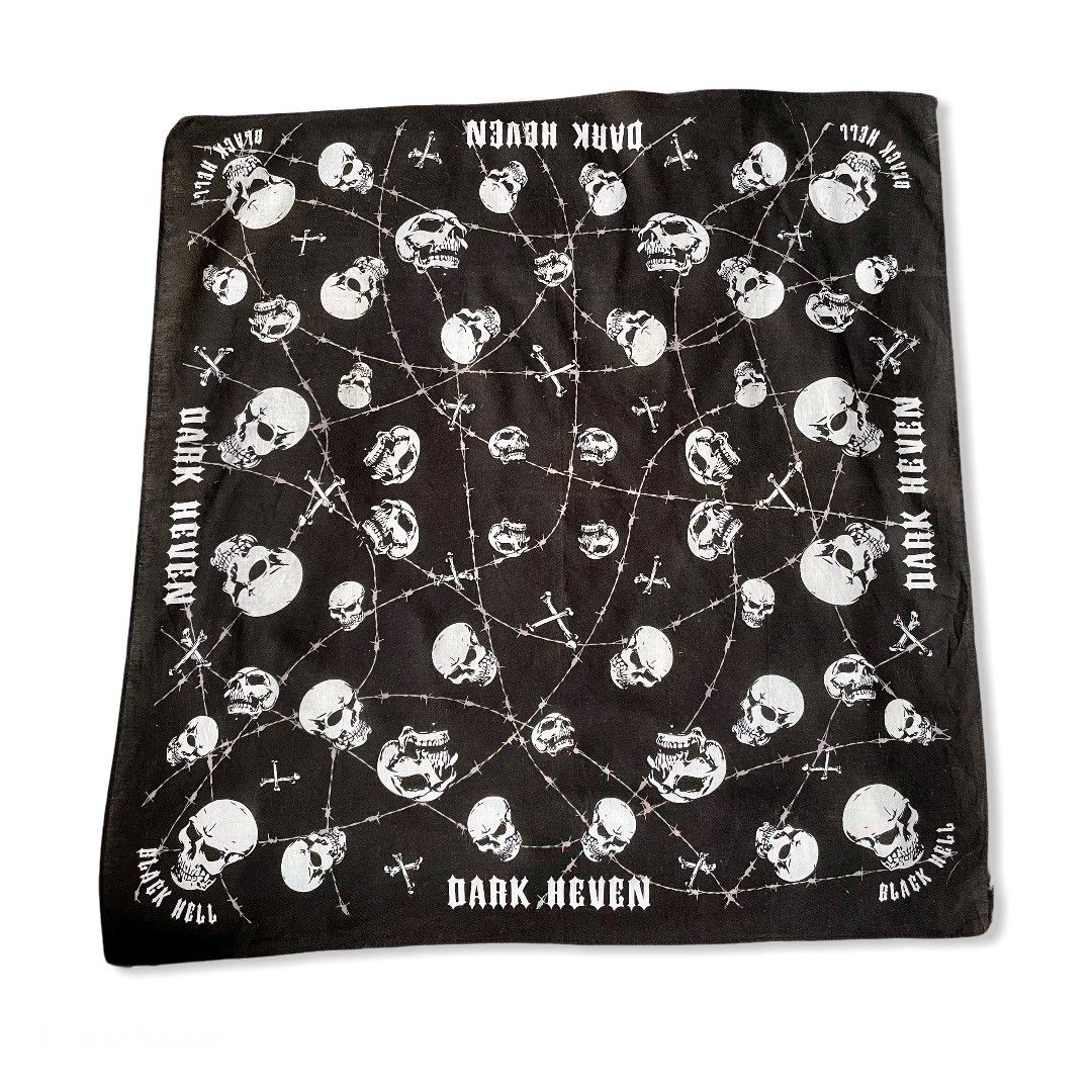 Japanese Brand Black hell skull Handkercheif / Bandana Size ONE SIZE - 4 Thumbnail