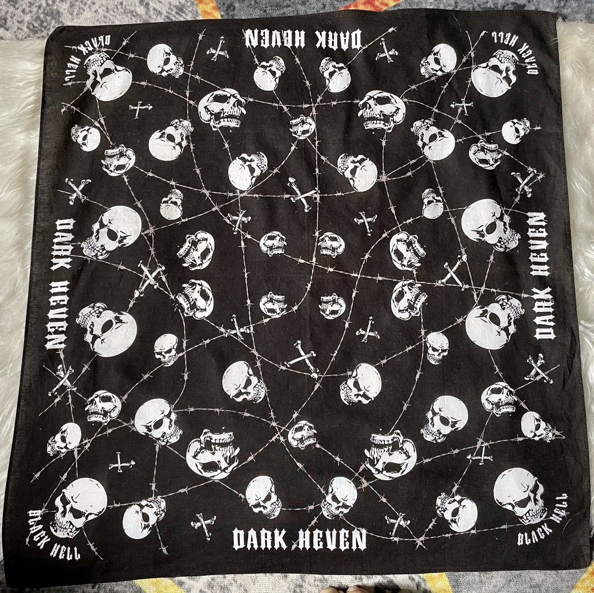 Japanese Brand Black hell skull Handkercheif / Bandana Size ONE SIZE - 7 Thumbnail