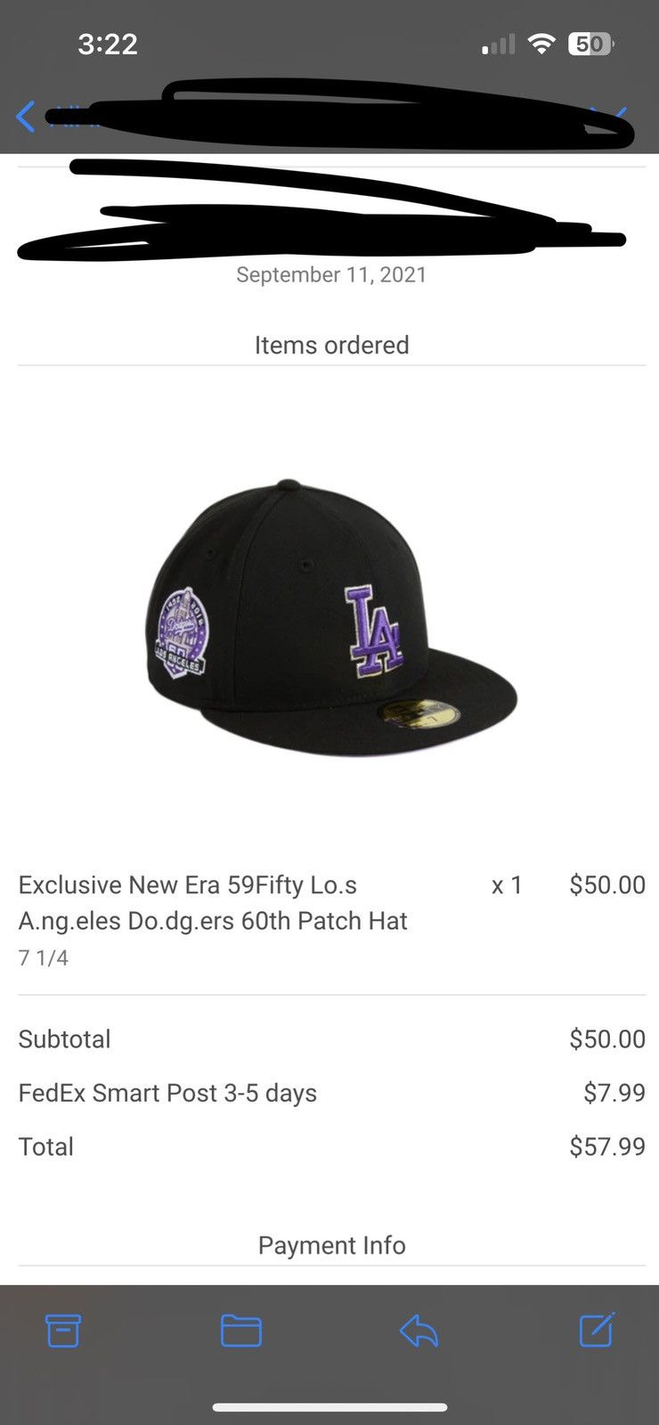 Hat Club Hat Club Los Angeles Dodgers Ice Cold Fashion Size 7 1/4 Size ONE SIZE - 5 Thumbnail