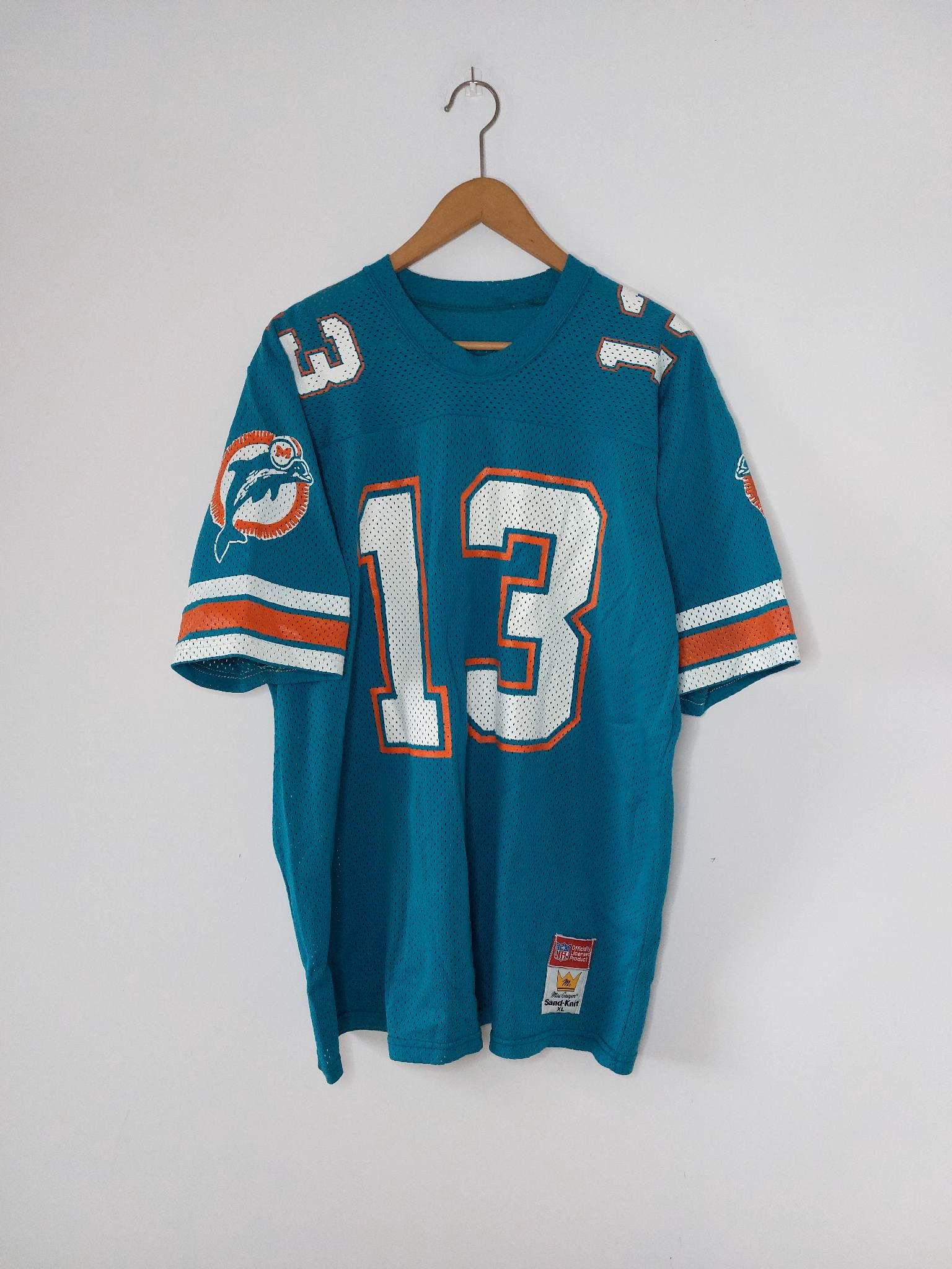 Vintage Dan Marino Dolphins Jersey Miami NFL Football 80s Sand Knit – For  All To Envy