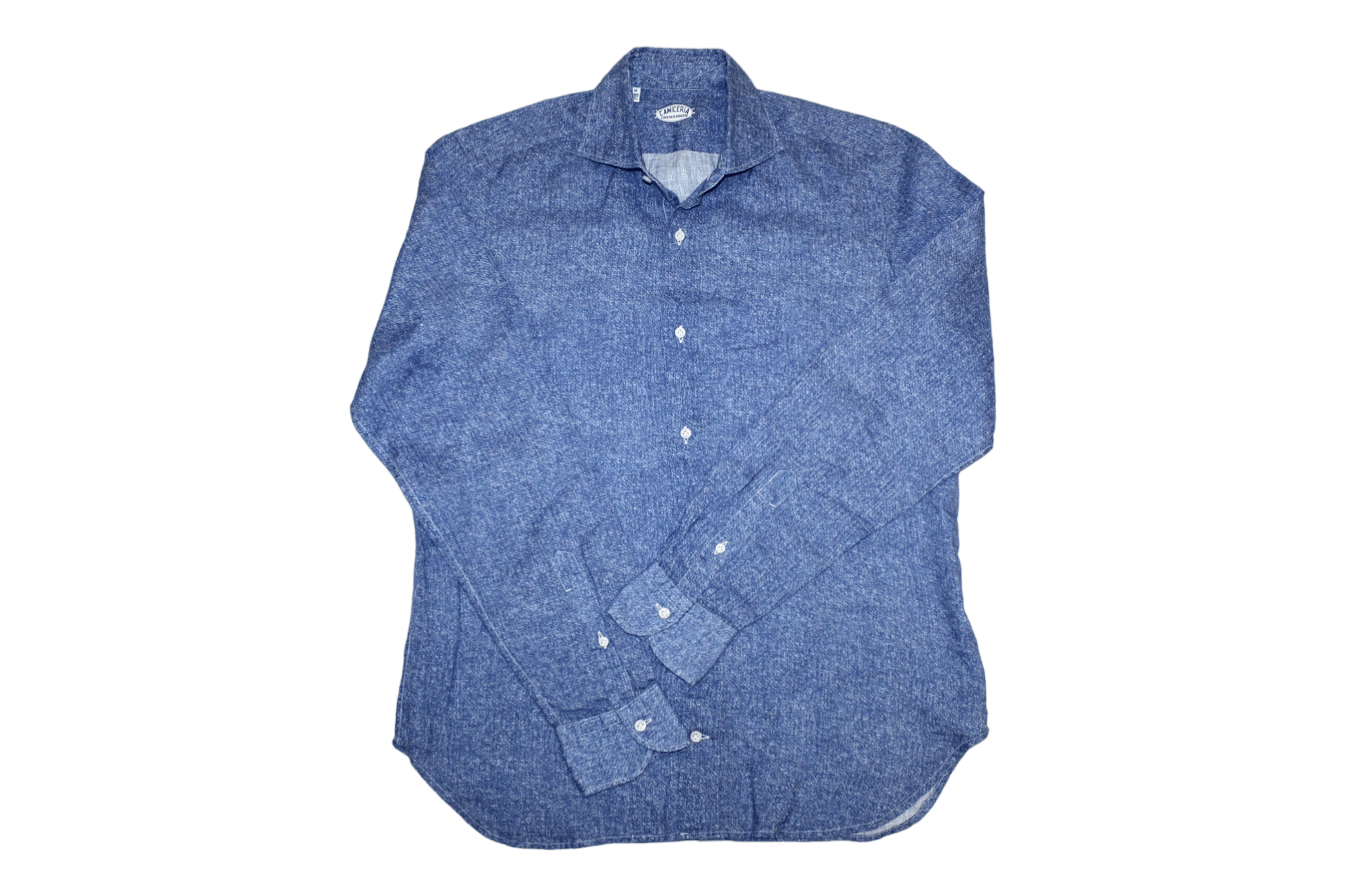 Camiceria Vincenzo Di Ruggiero Indigo Pure Linen Shirt