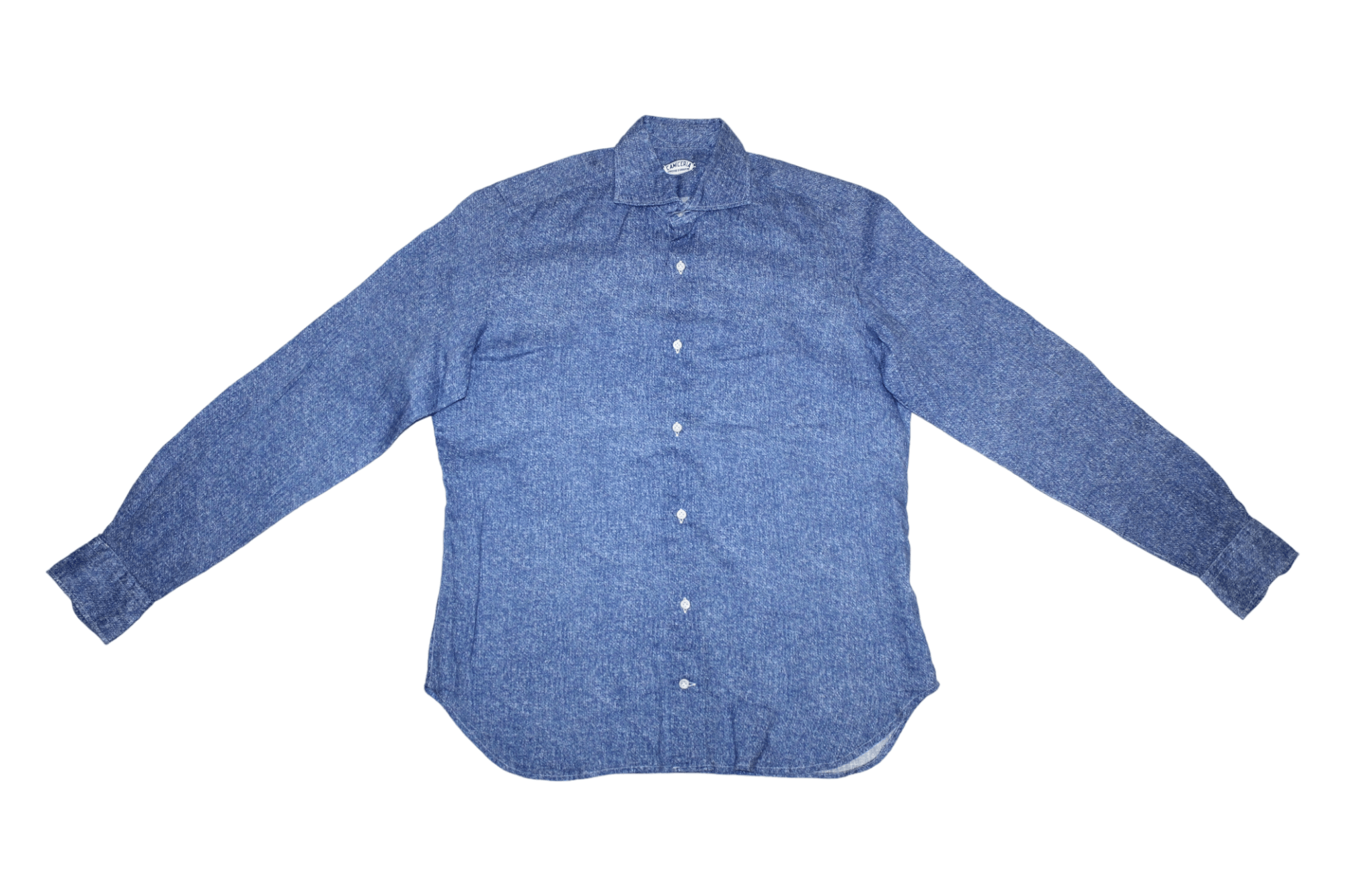Vincenzo Di Ruggiero Camiceria Vincenzo Di Ruggiero Indigo Pure Linen Shirt Size US M / EU 48-50 / 2 - 4 Thumbnail