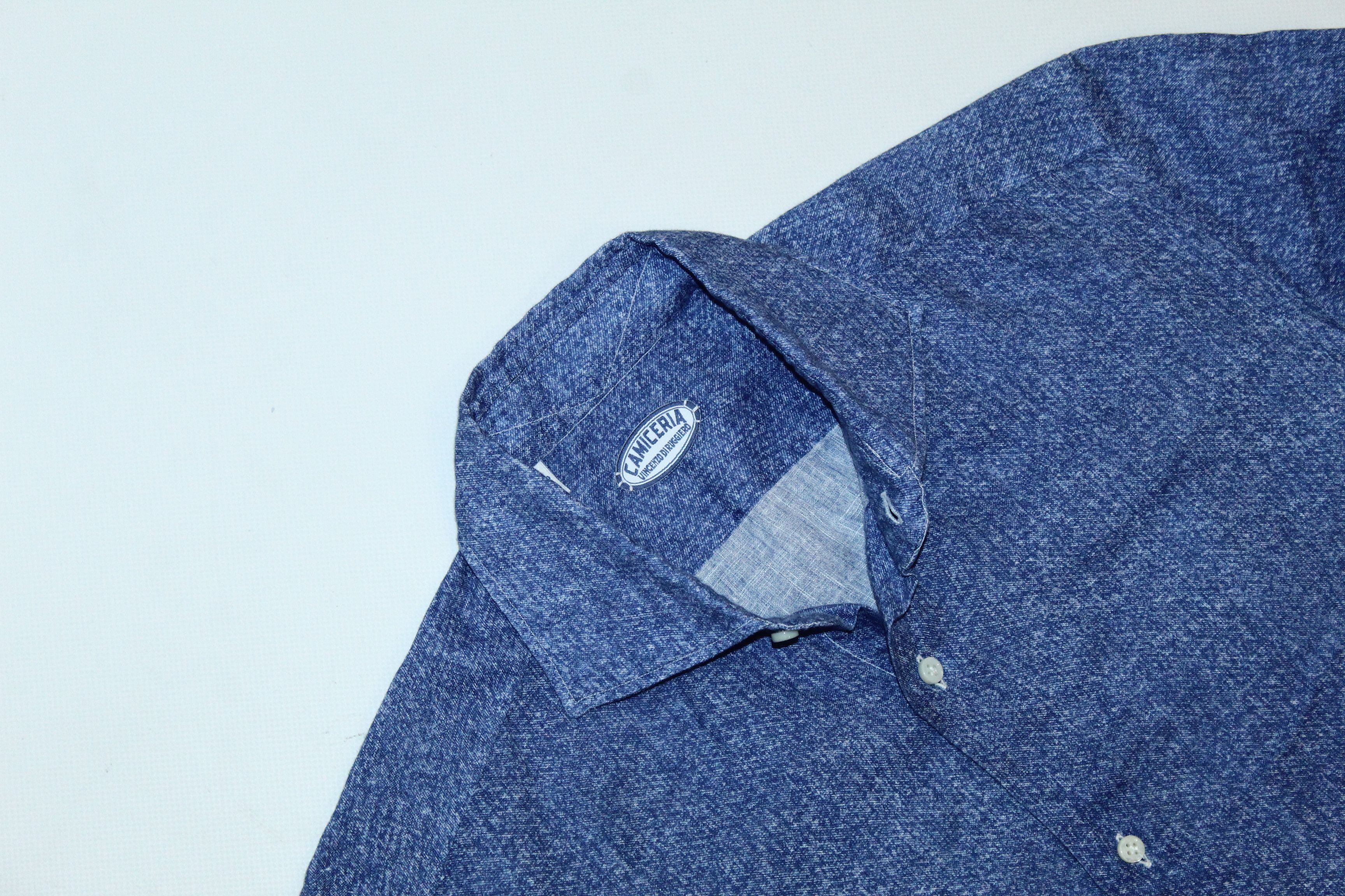 Camiceria Vincenzo Di Ruggiero Indigo Pure Linen Shirt