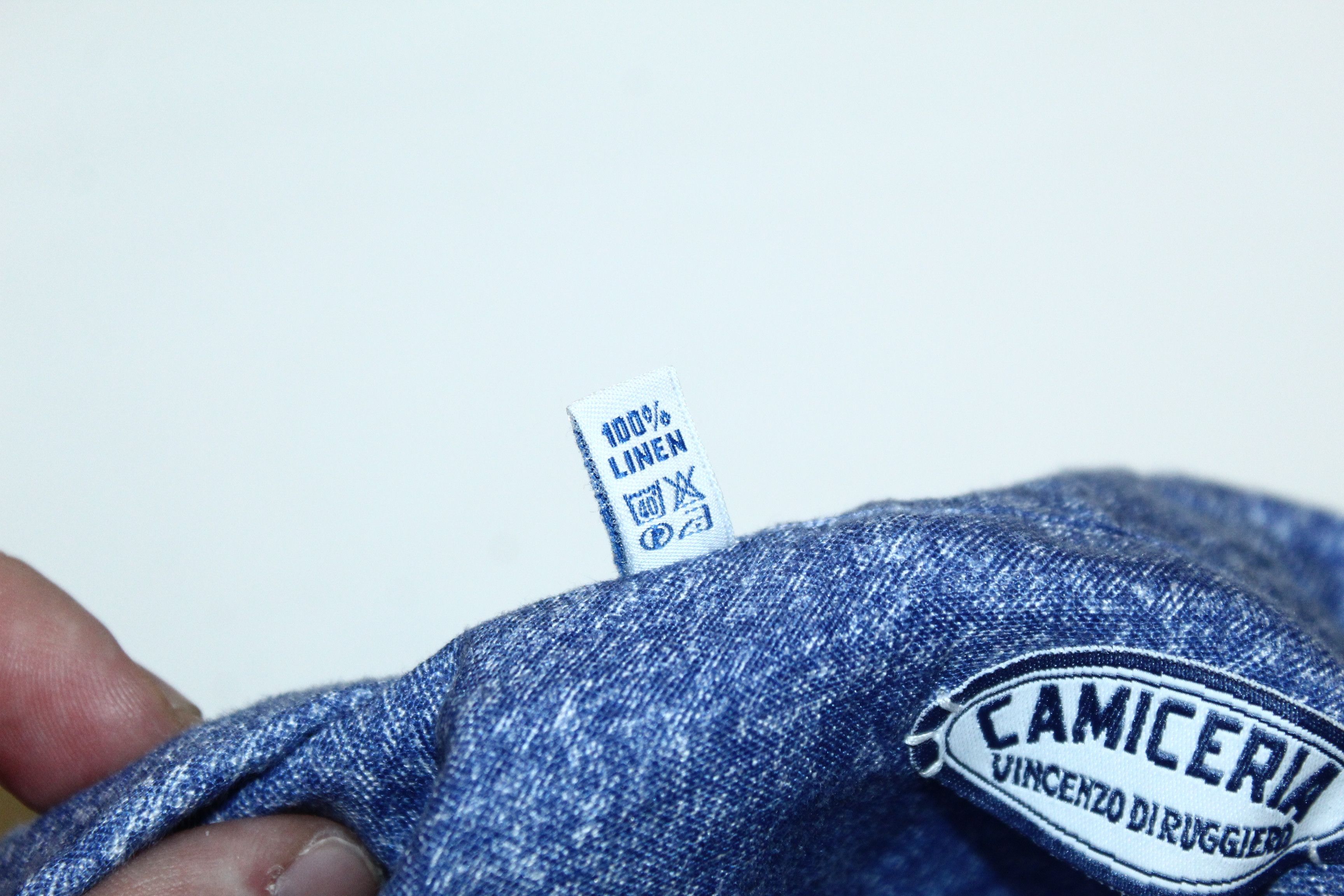 Camiceria Vincenzo Di Ruggiero Indigo Pure Linen Shirt