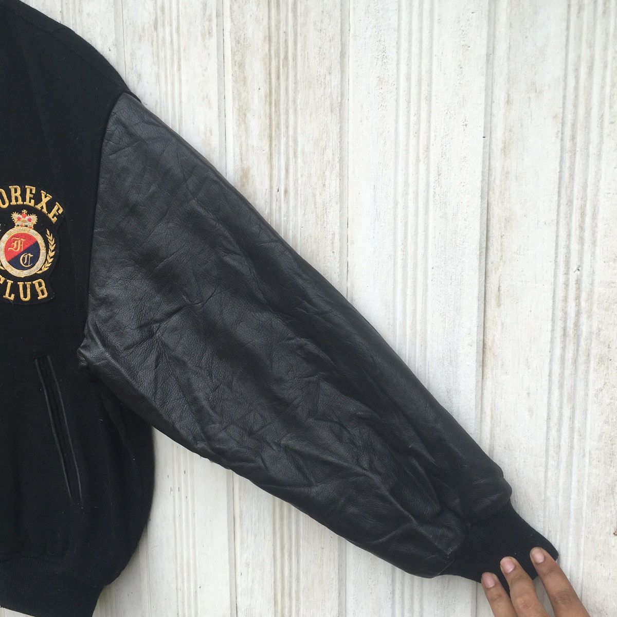 Vintage Vintage Forexe Club Leather Wool Varsity Bomber Jacket Size US L / EU 52-54 / 3 - 4 Thumbnail