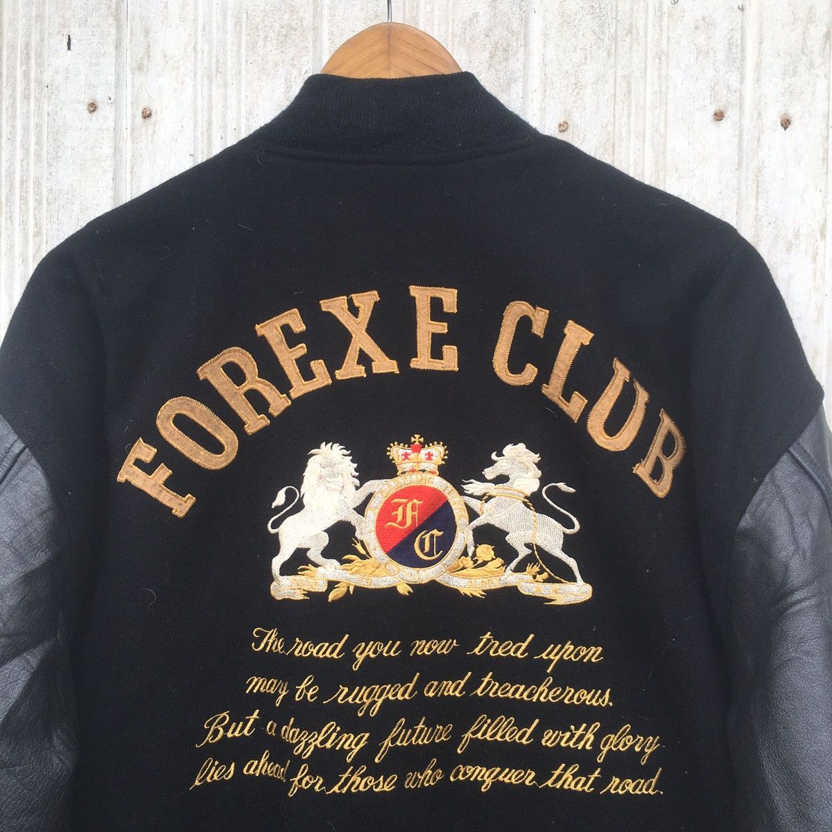 Vintage Vintage Forexe Club Leather Wool Varsity Bomber Jacket Size US L / EU 52-54 / 3 - 11 Thumbnail
