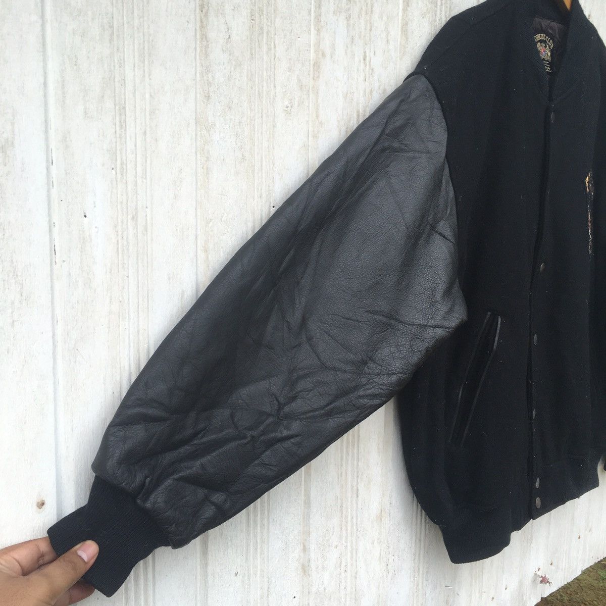 Vintage Vintage Forexe Club Leather Wool Varsity Bomber Jacket Size US L / EU 52-54 / 3 - 3 Thumbnail