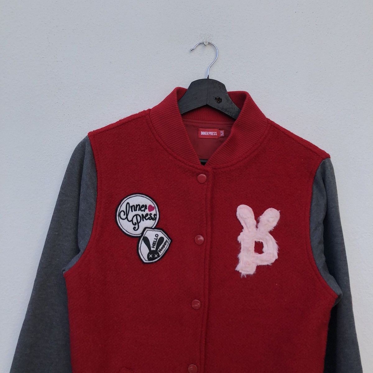 Japanese Brand VINTAGE VARSITY JACKET INNER PRESS BIG LOGO Size US S / EU 44-46 / 1 - 3 Thumbnail