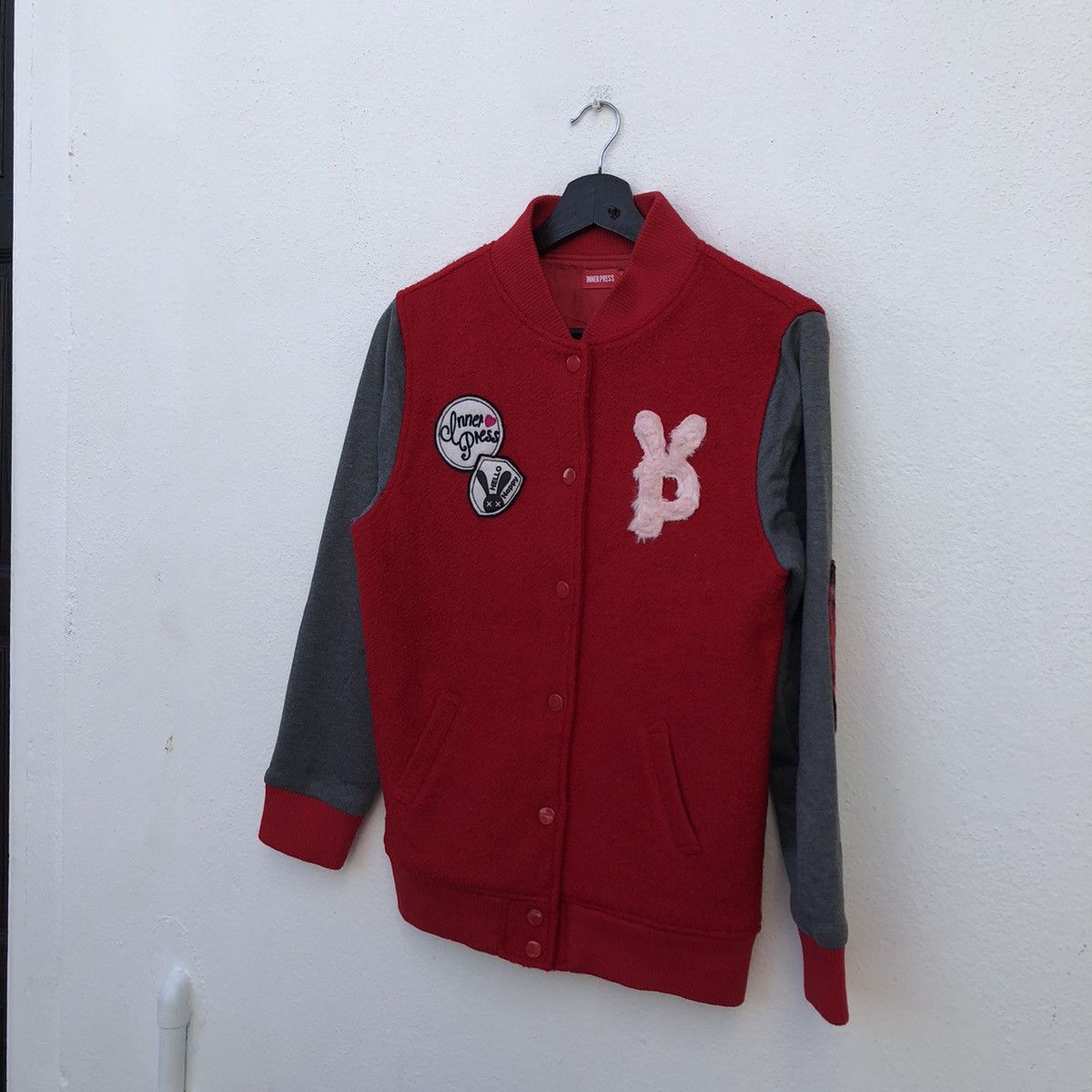 Japanese Brand VINTAGE VARSITY JACKET INNER PRESS BIG LOGO Size US S / EU 44-46 / 1 - 2 Thumbnail
