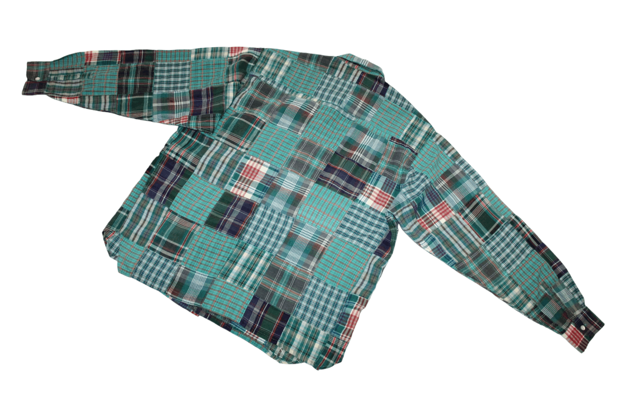 Japanese Brand VTG🔥Frantic Design Distressed Patchwork Flannel Shirt Size US L / EU 52-54 / 3 - 8 Thumbnail