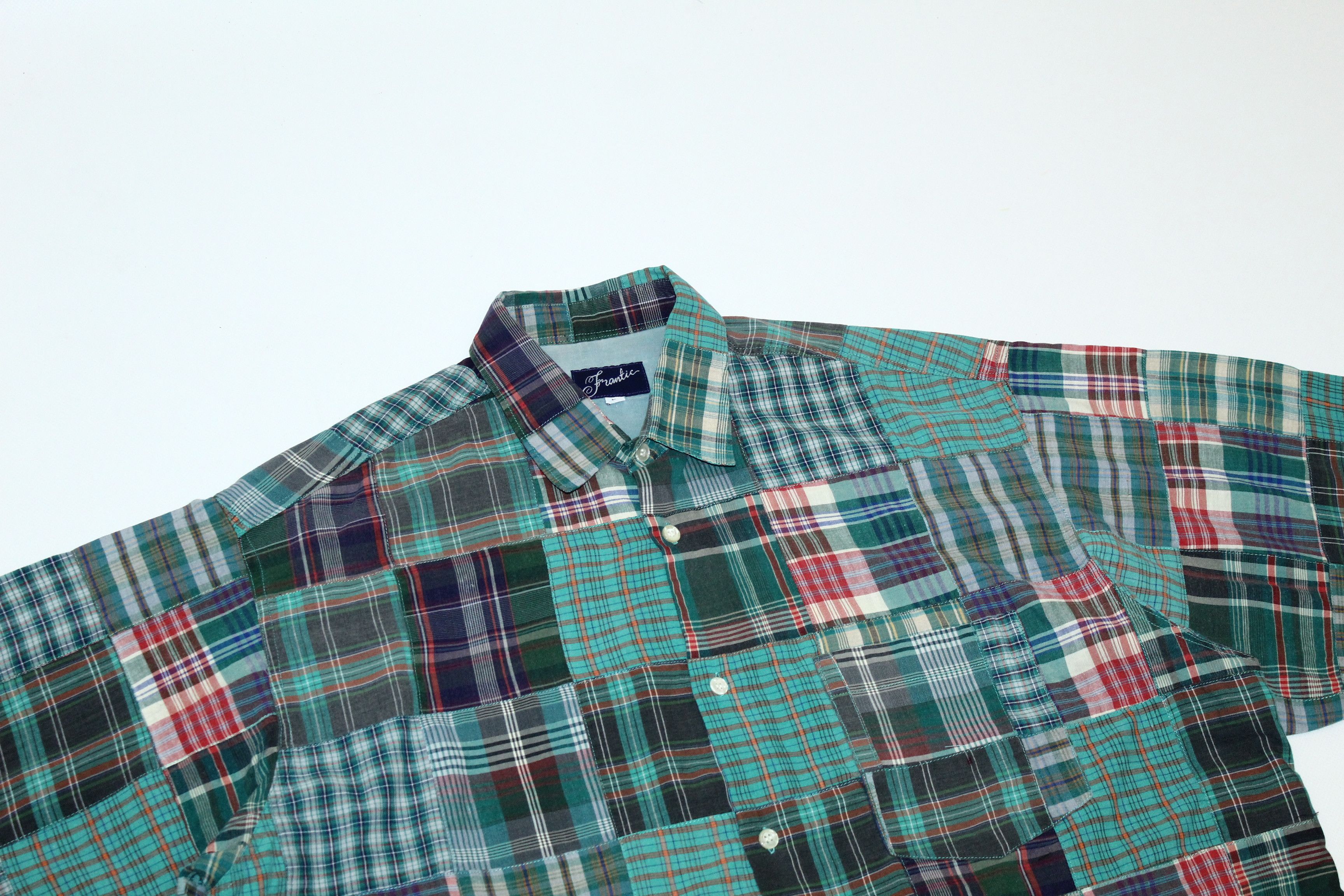 Japanese Brand VTG🔥Frantic Design Distressed Patchwork Flannel Shirt Size US L / EU 52-54 / 3 - 3 Thumbnail