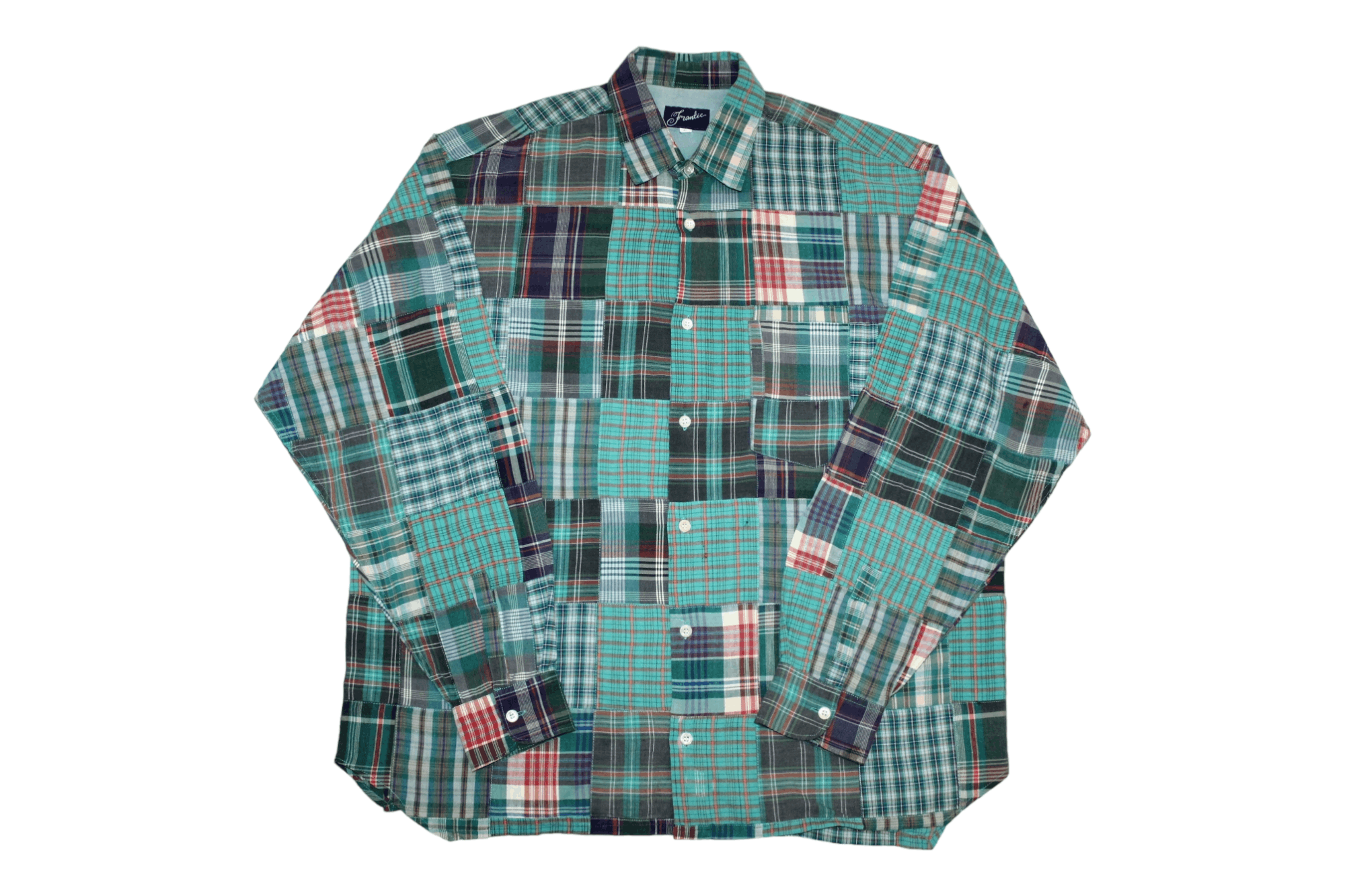 Japanese Brand VTG🔥Frantic Design Distressed Patchwork Flannel Shirt Size US L / EU 52-54 / 3 - 1 Thumbnail