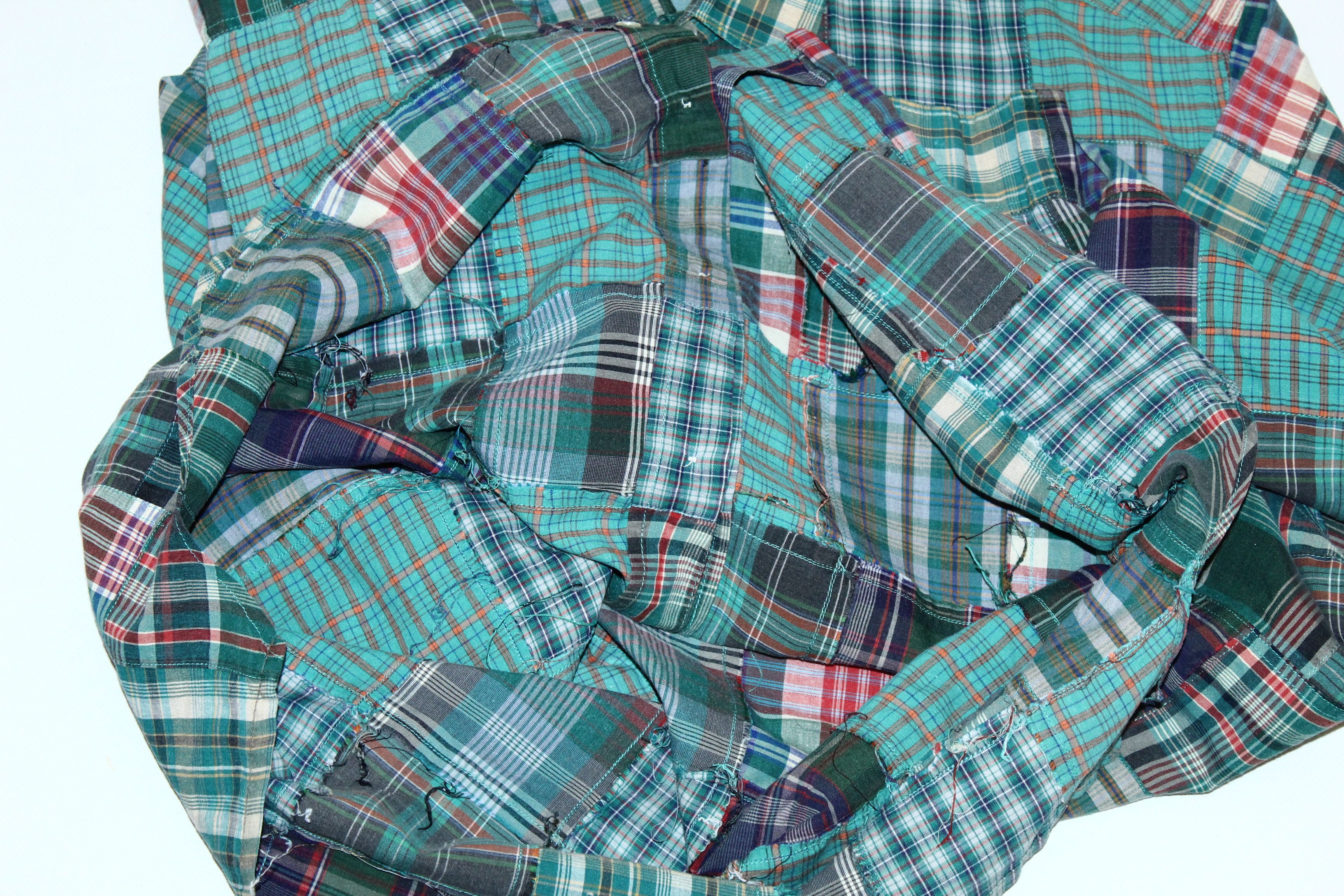 Japanese Brand VTG🔥Frantic Design Distressed Patchwork Flannel Shirt Size US L / EU 52-54 / 3 - 7 Thumbnail