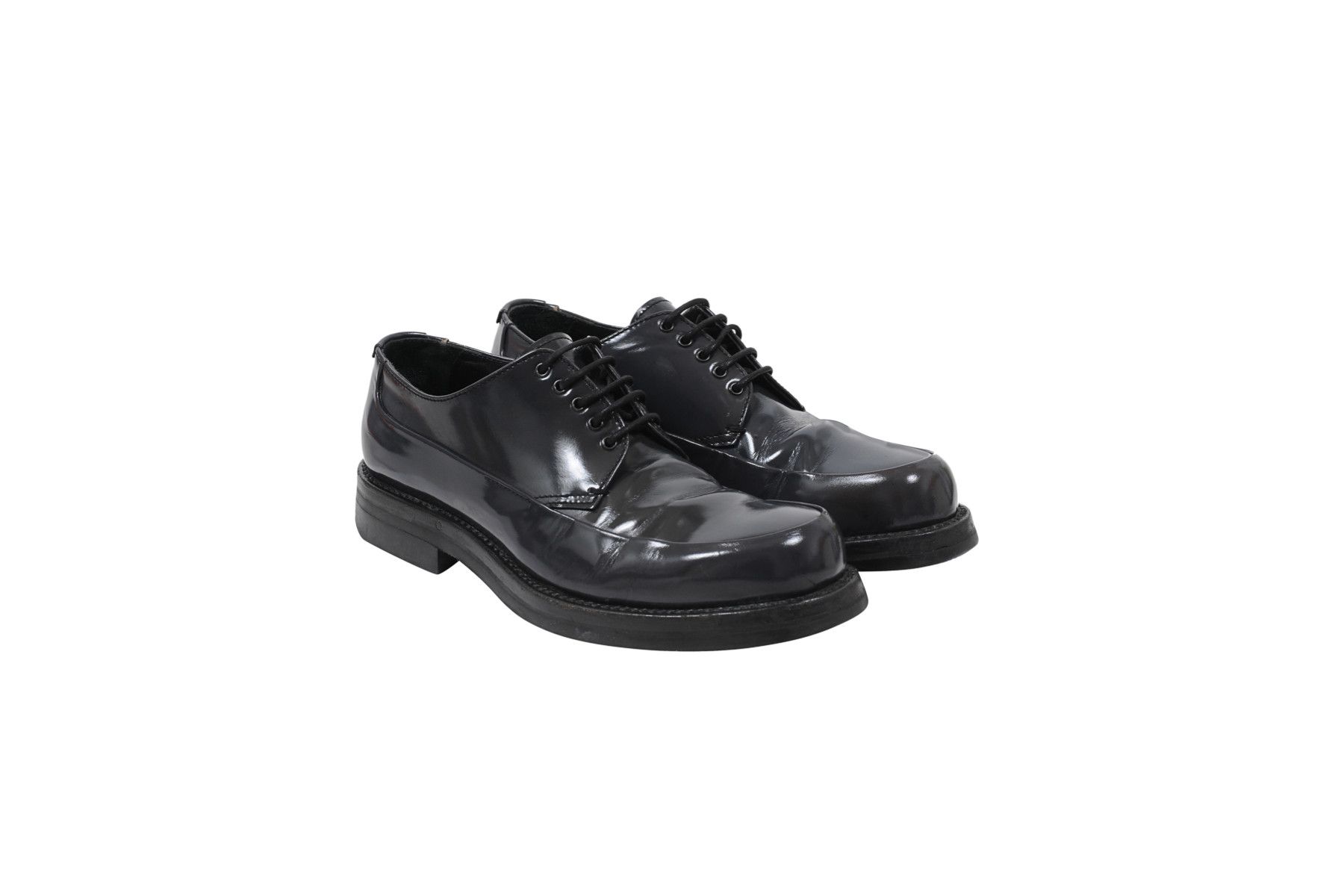 Prada Y2k Grey Smooth Leather Vintage Chunky Derby - 01601 Size US 8 / EU 41 - 1 Thumbnail