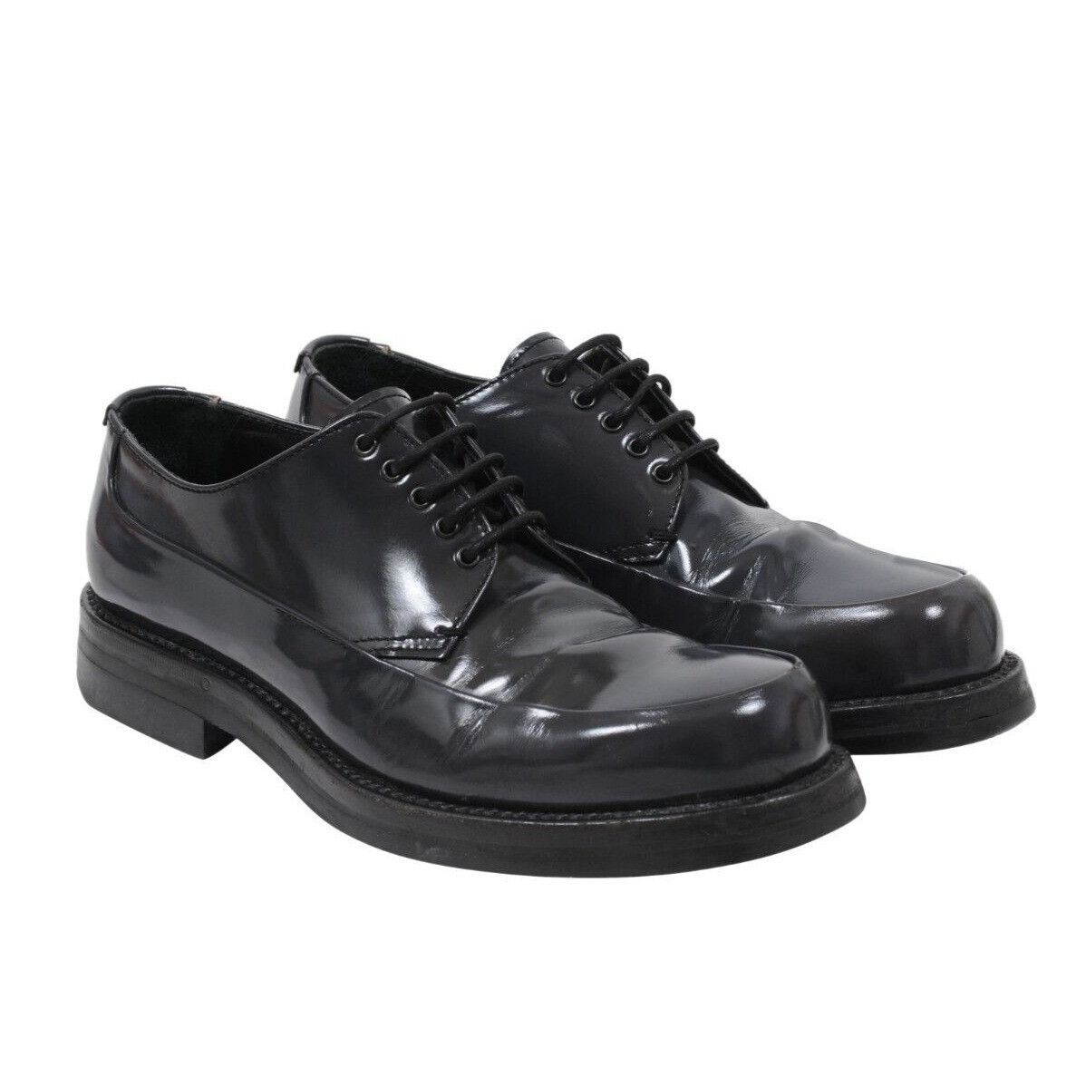 Prada Y2k Grey Smooth Leather Vintage Chunky Derby - 01601 Size US 8 / EU 41 - 10 Thumbnail