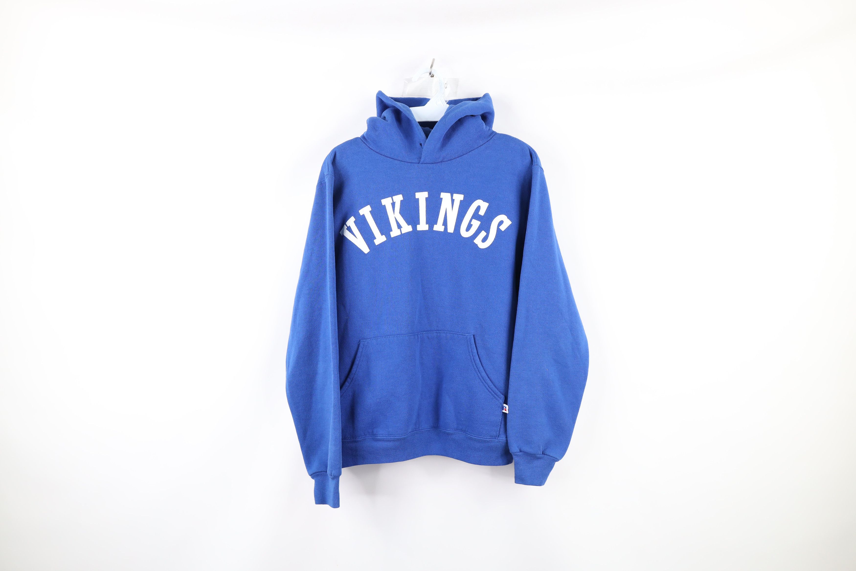 Russell Athletic × Vintage Vintage 80s Russell Athletic Vikings Hoodie Royal Blue USA Size US S / EU 44-46 / 1 - 1 Thumbnail