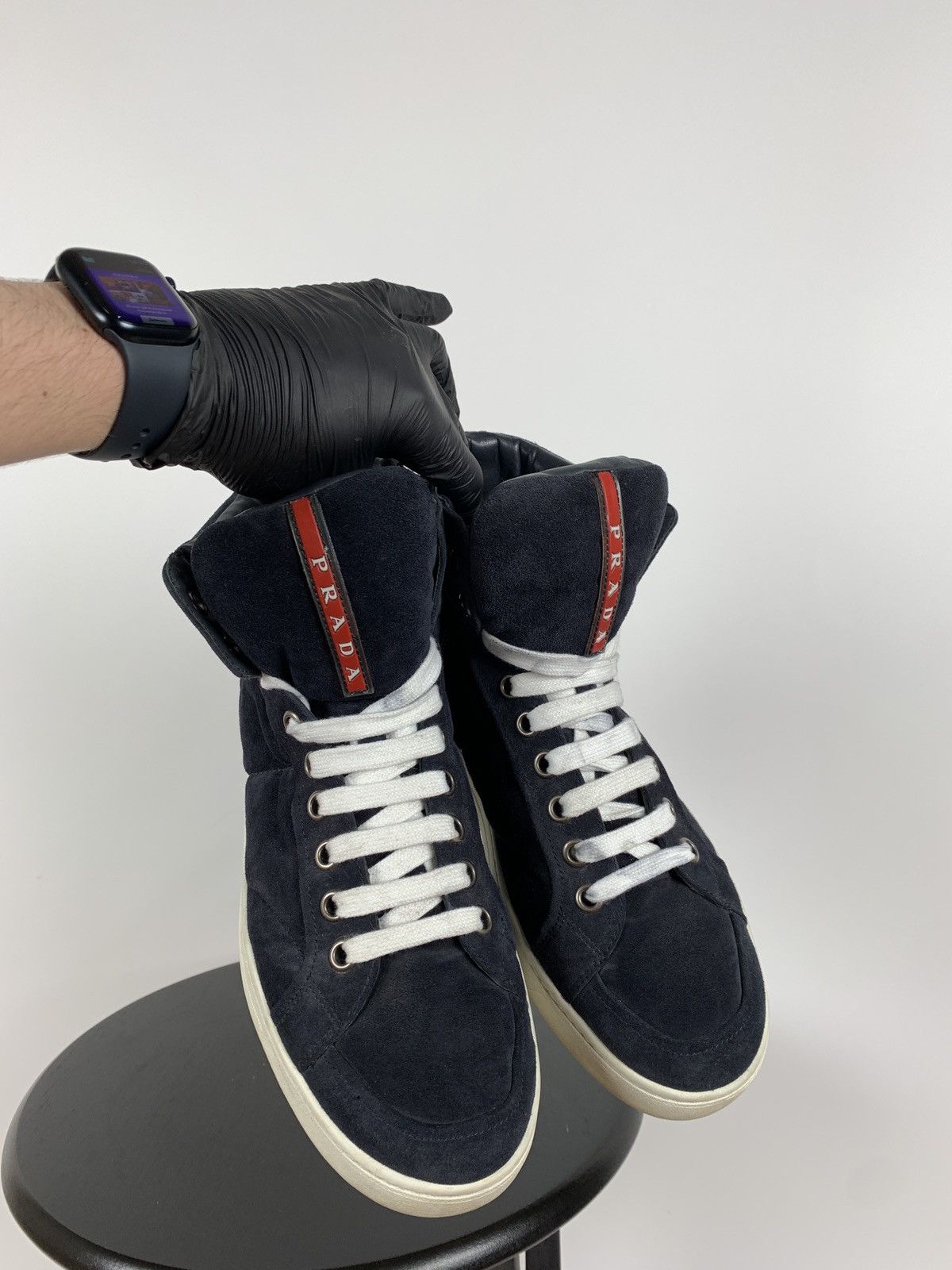 Prada Prada Hi Top Leather Sneakers Size US 7.5 / EU 40-41 - 10 Thumbnail
