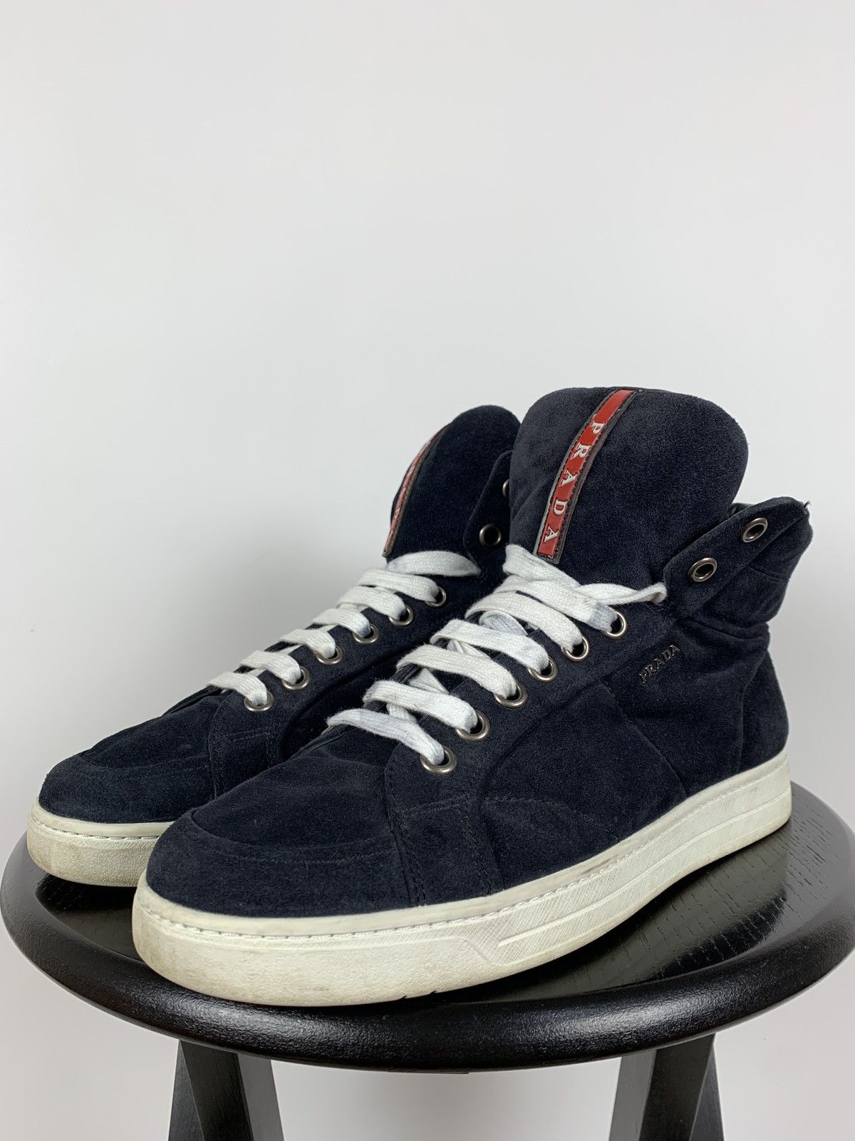 Prada Prada Hi Top Leather Sneakers Size US 7.5 / EU 40-41 - 1 Thumbnail