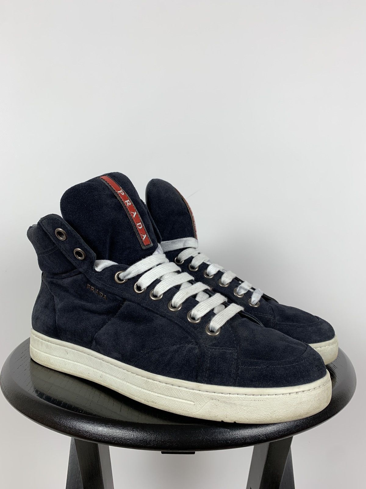 Prada Prada Hi Top Leather Sneakers Size US 7.5 / EU 40-41 - 2 Thumbnail