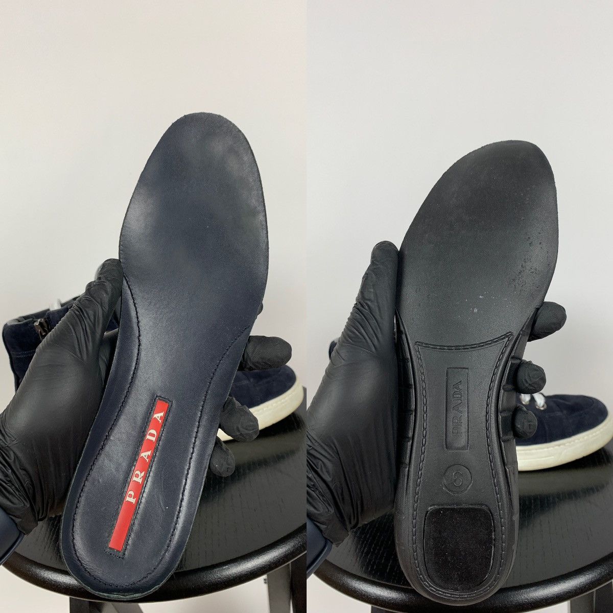 Prada Prada Hi Top Leather Sneakers Size US 7.5 / EU 40-41 - 23 Thumbnail
