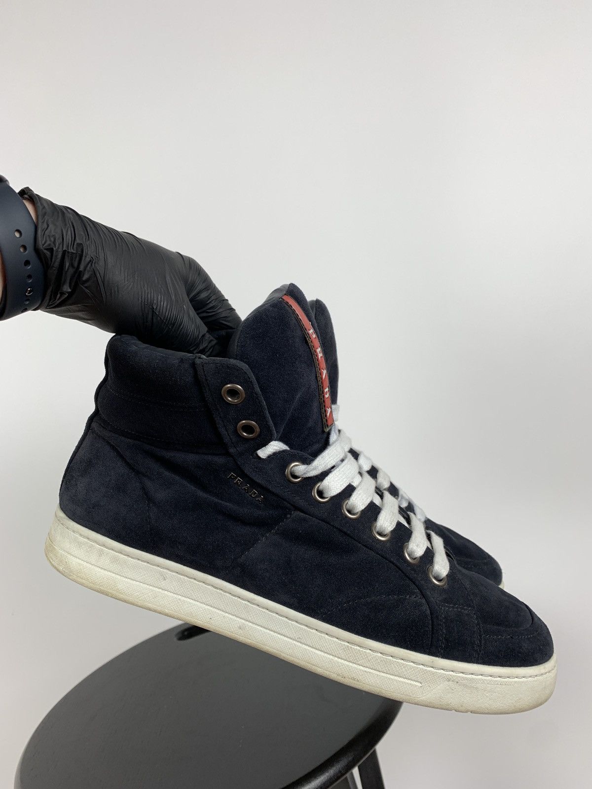Prada Prada Hi Top Leather Sneakers Size US 7.5 / EU 40-41 - 11 Thumbnail