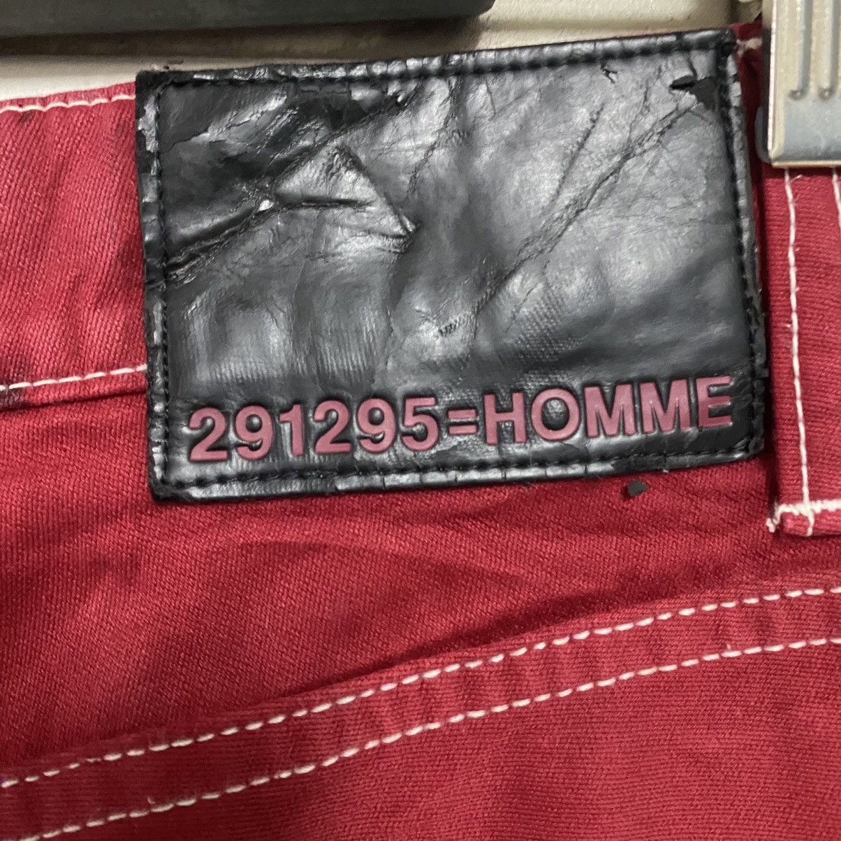 291295=Homme 291295 Homme Red Denim Biker Jeans Size US 30 / EU 46 - 17 Thumbnail