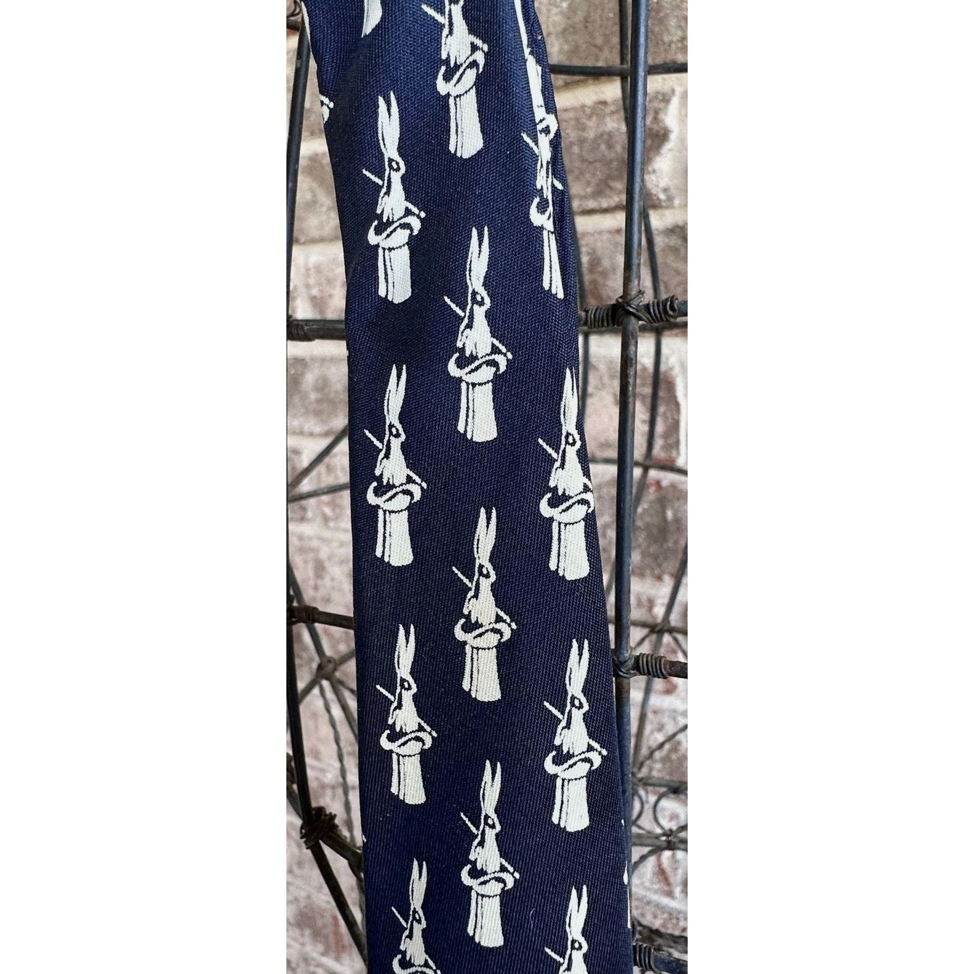 MoMA × Vintage VTG Calvin Curtis Necktie Museum of Modern Art NYC Rabbit Cr Size ONE SIZE - 6 Thumbnail