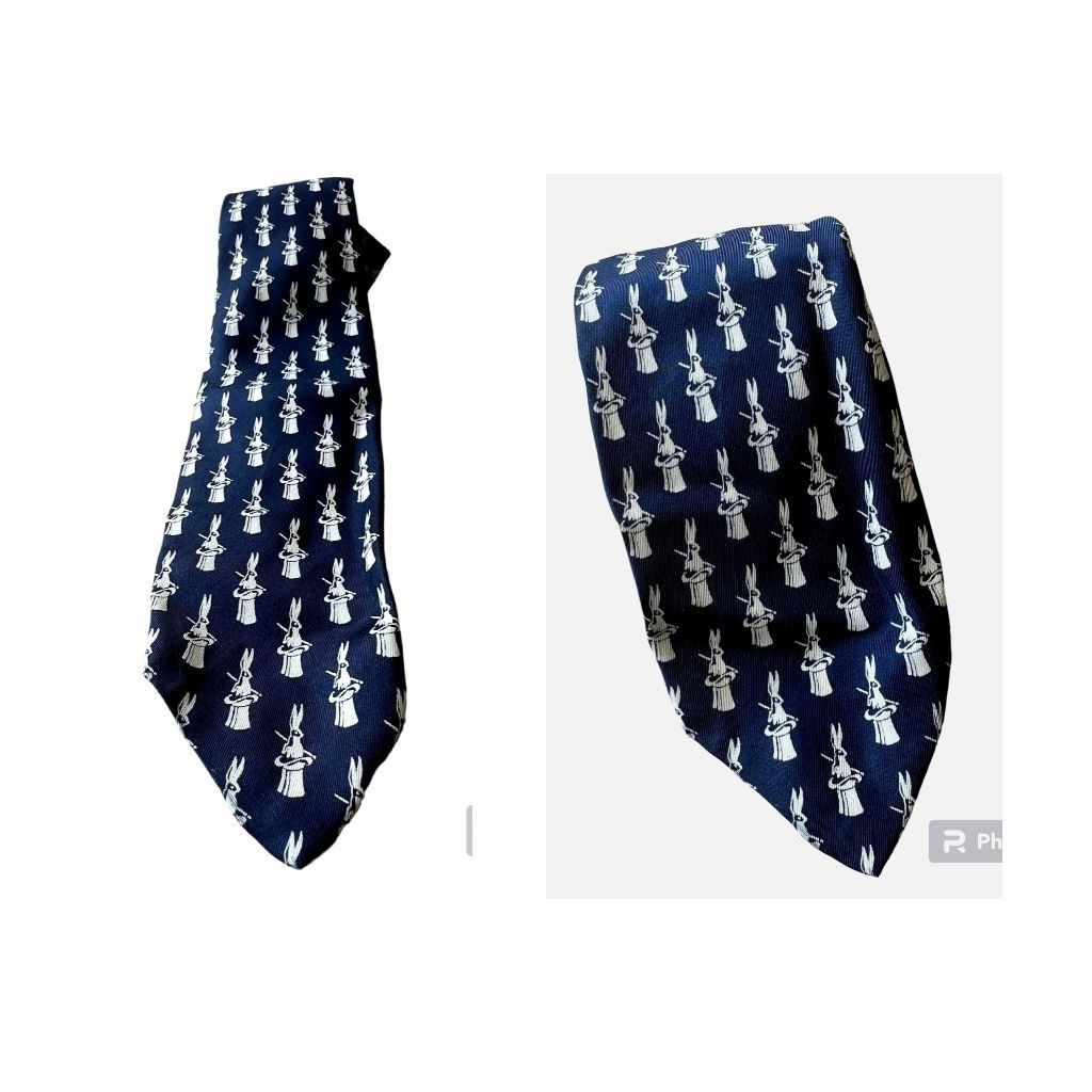 MoMA × Vintage VTG Calvin Curtis Necktie Museum of Modern Art NYC Rabbit Cr Size ONE SIZE - 2 Thumbnail