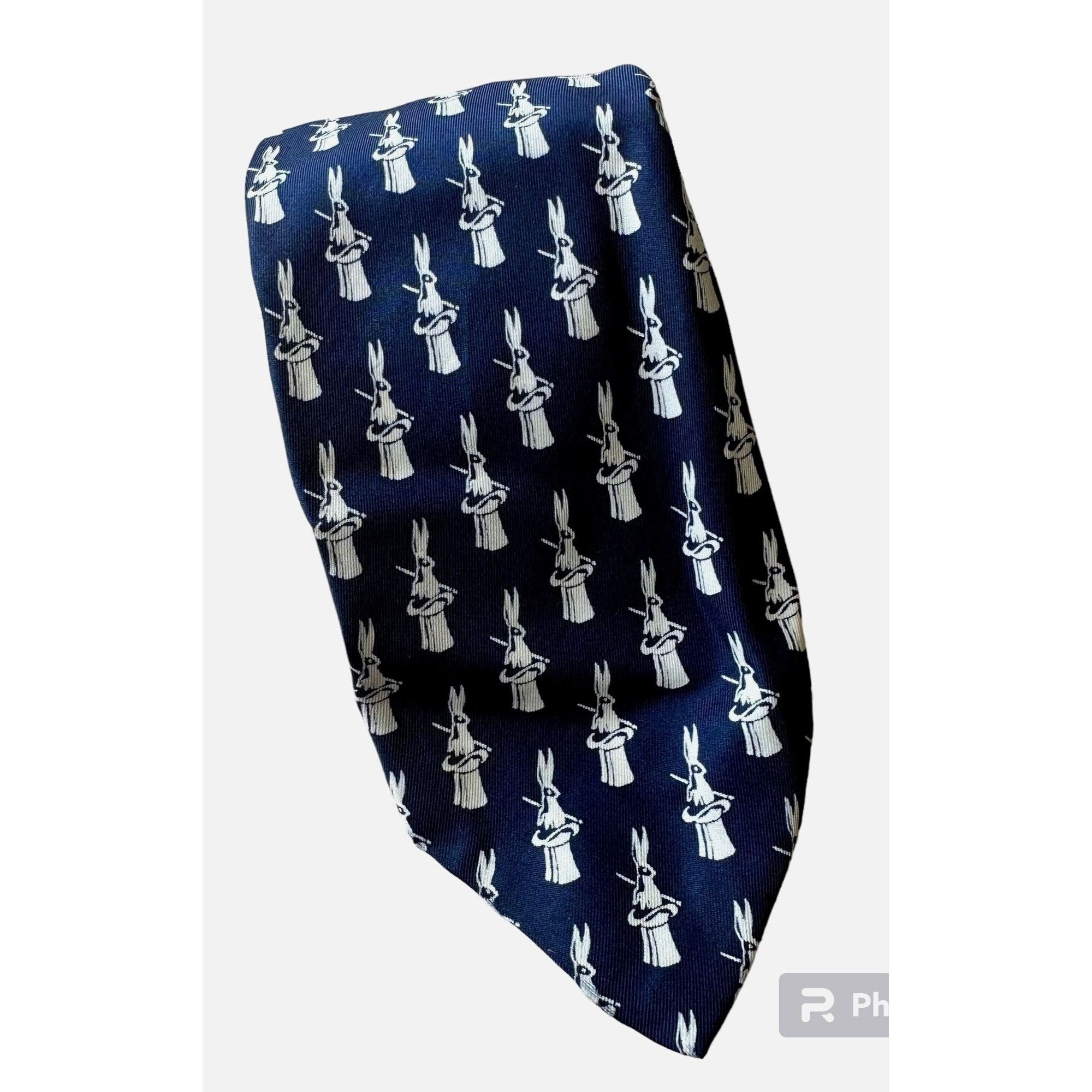 MoMA × Vintage VTG Calvin Curtis Necktie Museum of Modern Art NYC Rabbit Cr Size ONE SIZE - 8 Thumbnail