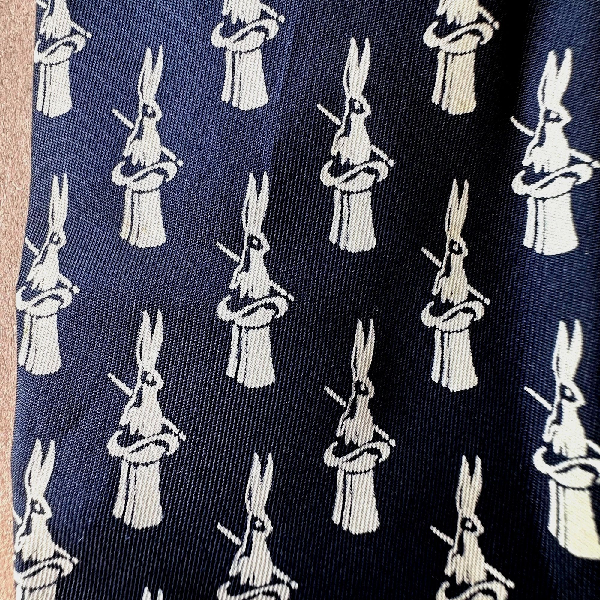 MoMA × Vintage VTG Calvin Curtis Necktie Museum of Modern Art NYC Rabbit Cr Size ONE SIZE - 4 Thumbnail