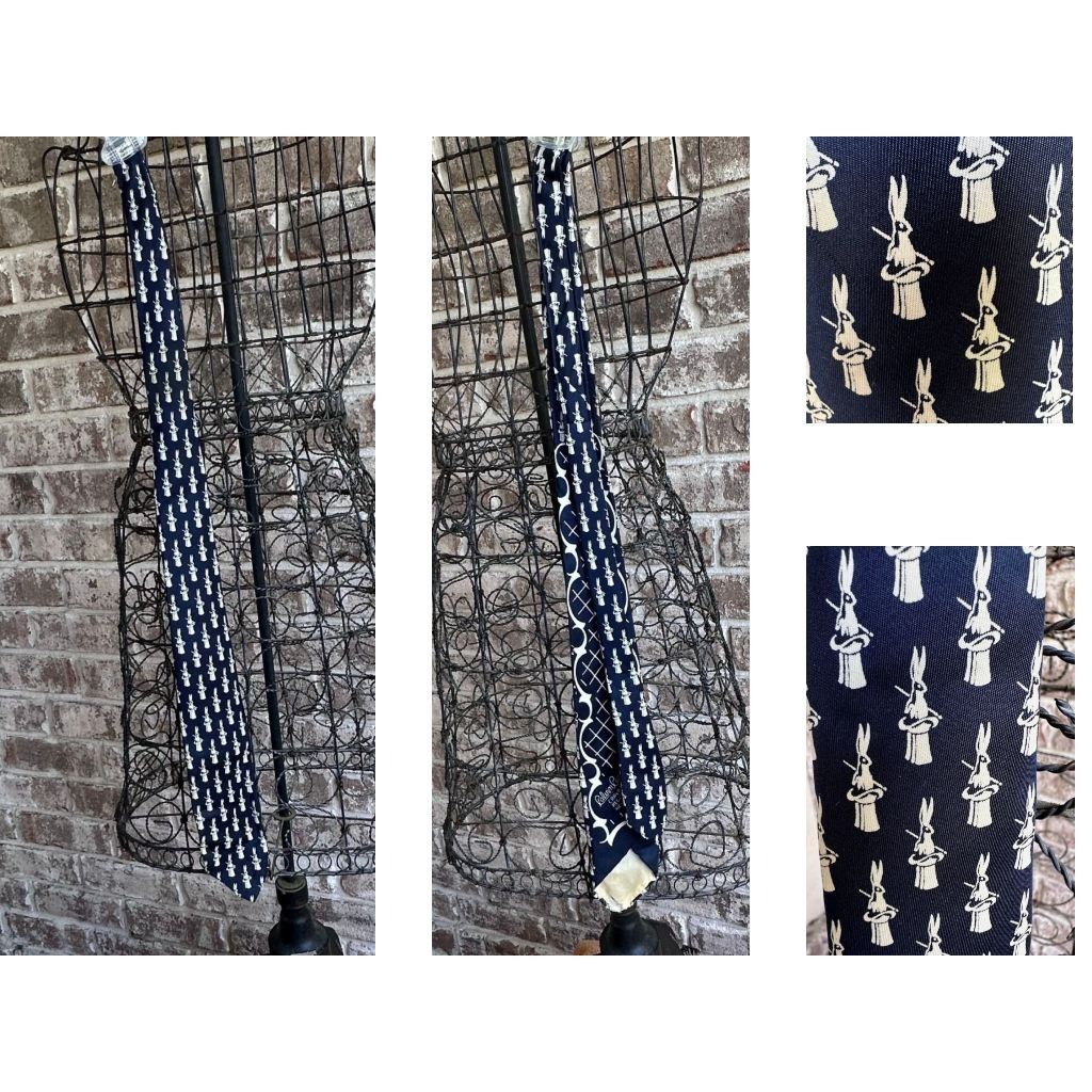 MoMA × Vintage VTG Calvin Curtis Necktie Museum of Modern Art NYC Rabbit Cr Size ONE SIZE - 3 Thumbnail