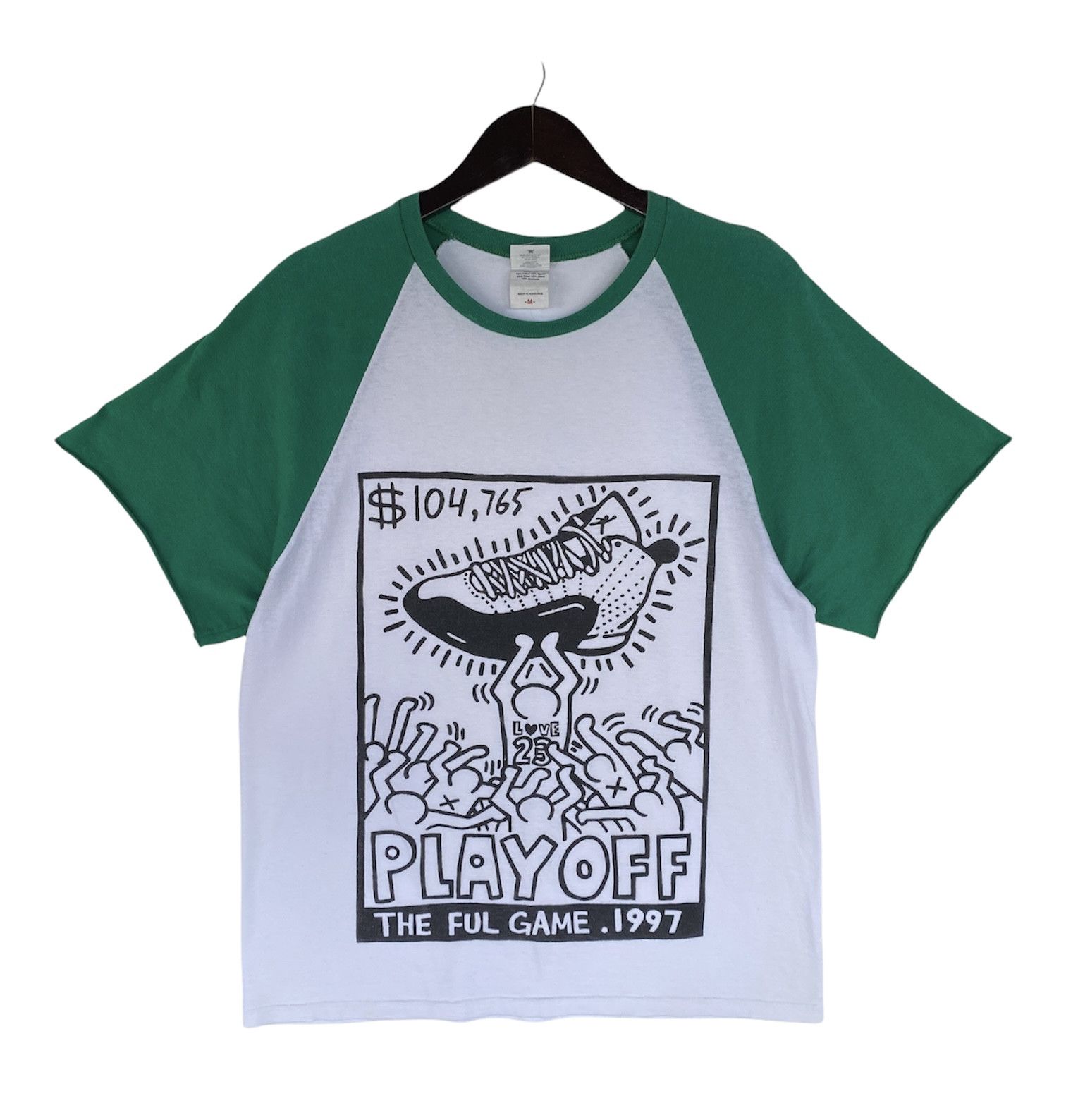 Anvil KEITH HARING Raglan play off 1997 art shirt Size US M / EU 48-50 / 2 - 1 Thumbnail