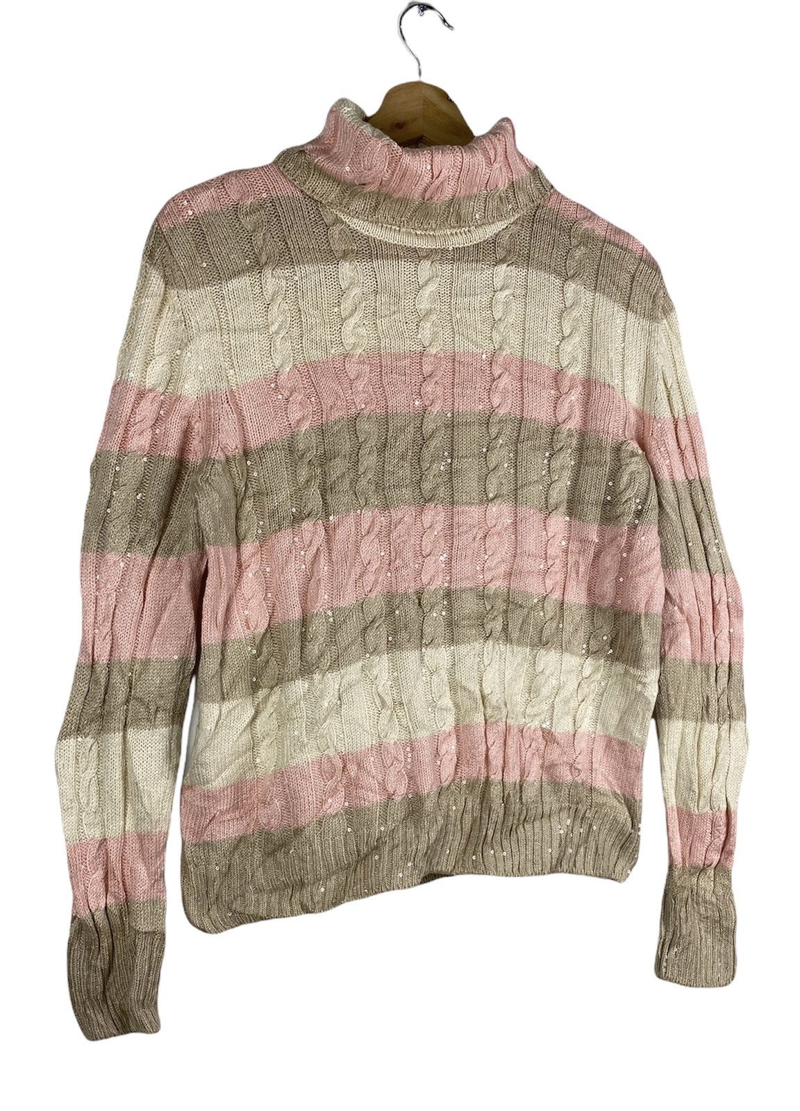 Vintage GONE 🔥 Vintage Coogi Style Multicolour Cable Knit Sweater Size M / US 6-8 / IT 42-44 - 2 Thumbnail