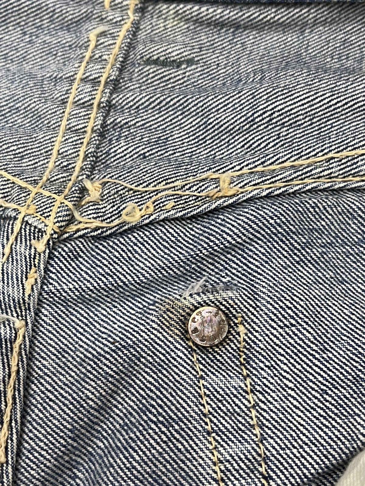 Levi's (Dddd)VINTAGE 1960's Levis Big E Hidden Rivet Selvedge DENIM Size US 29 - 10 Thumbnail