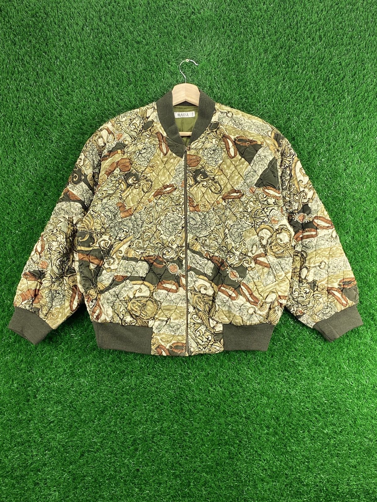 ‼️RARE‼️Vintage Full Print Quilted Bomber Jacket By Marsa