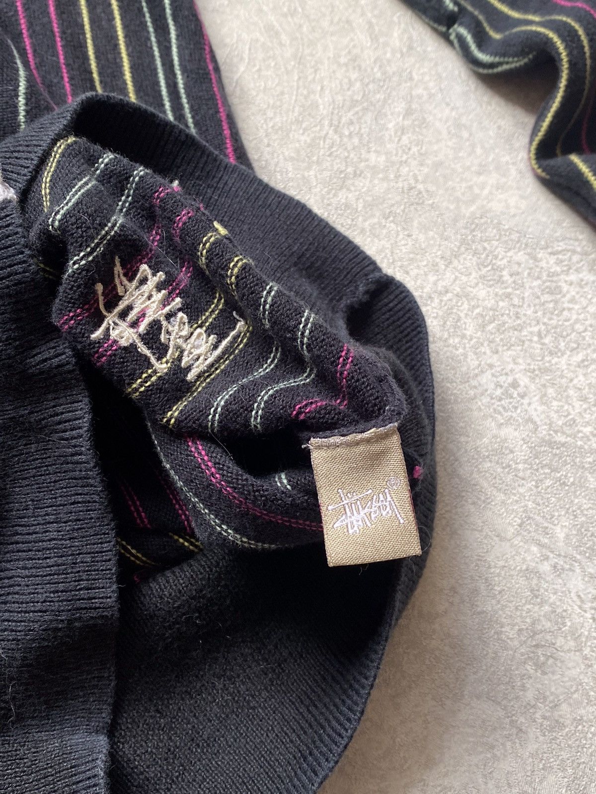 Stussy Vintage Stussy Striped Cardigan V Neck Sweater Size S / US 4 / IT 40 - 5 Thumbnail