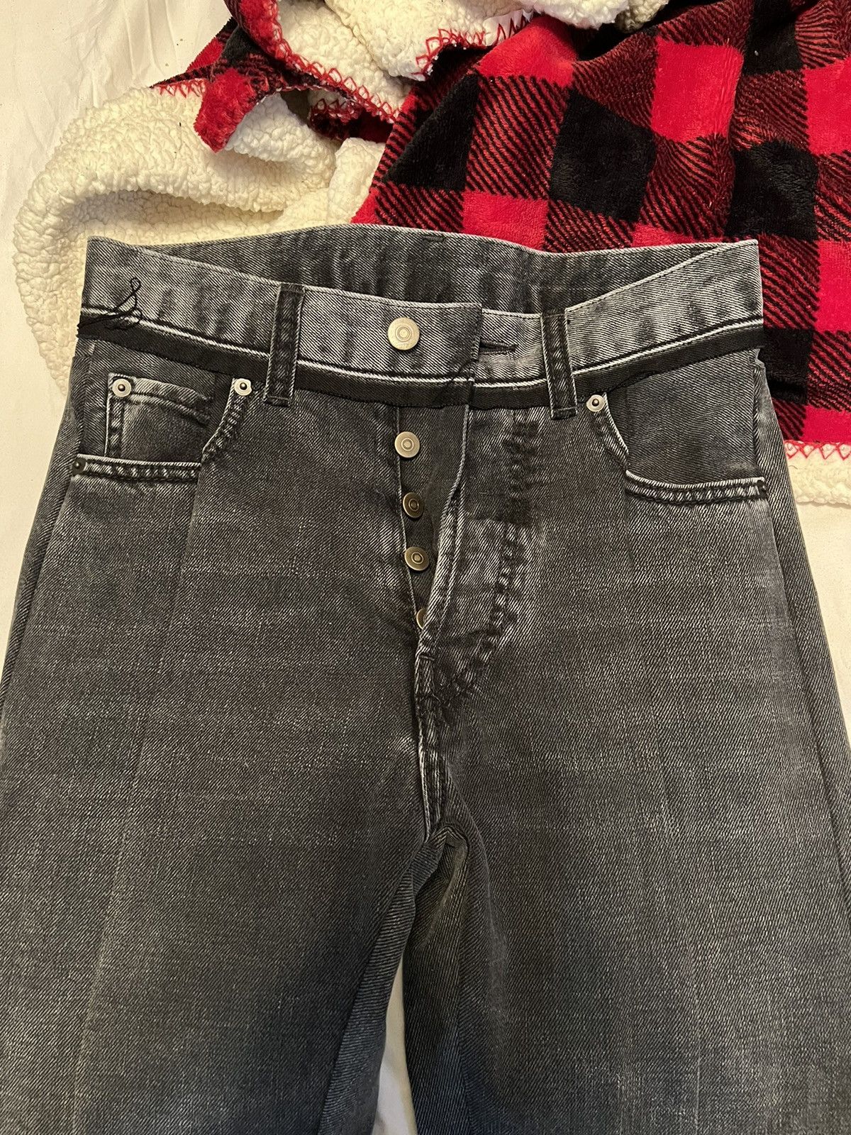 Ss21 Margiela Artisanal Reconstructed Denim Jeans Black Grey
