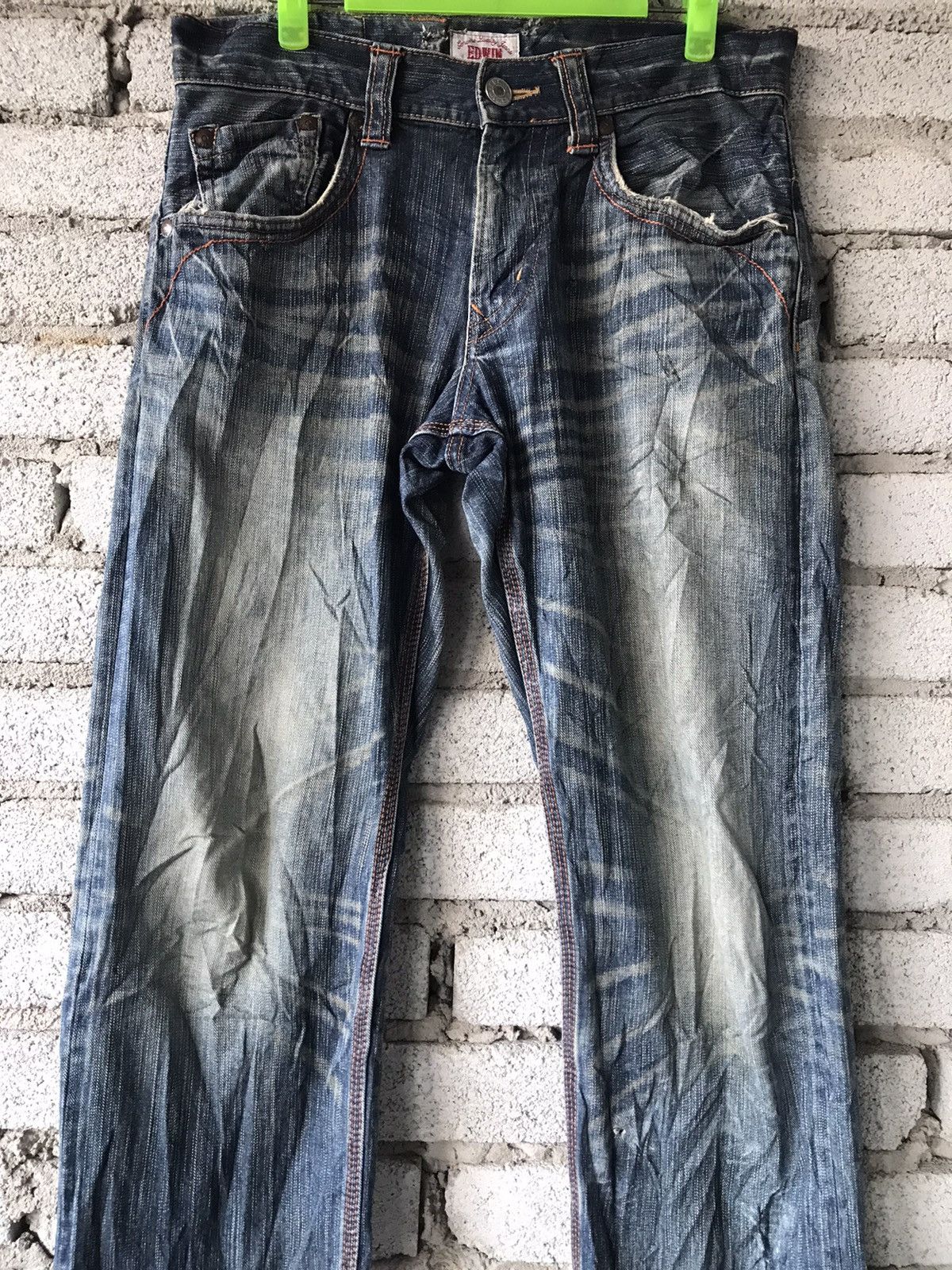 Edwin × Vintage Vintage Edwin Distressed Denim Size 33x41 Size US 33 - 3 Thumbnail