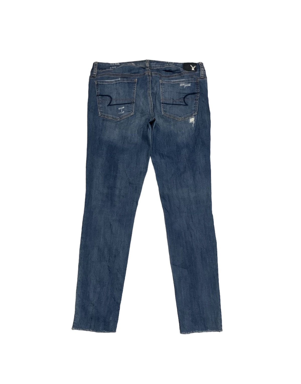 American Eagle Outfitters American Eagle Faded Blue Jeans Distressed Style Size US 33 - 2 Thumbnail