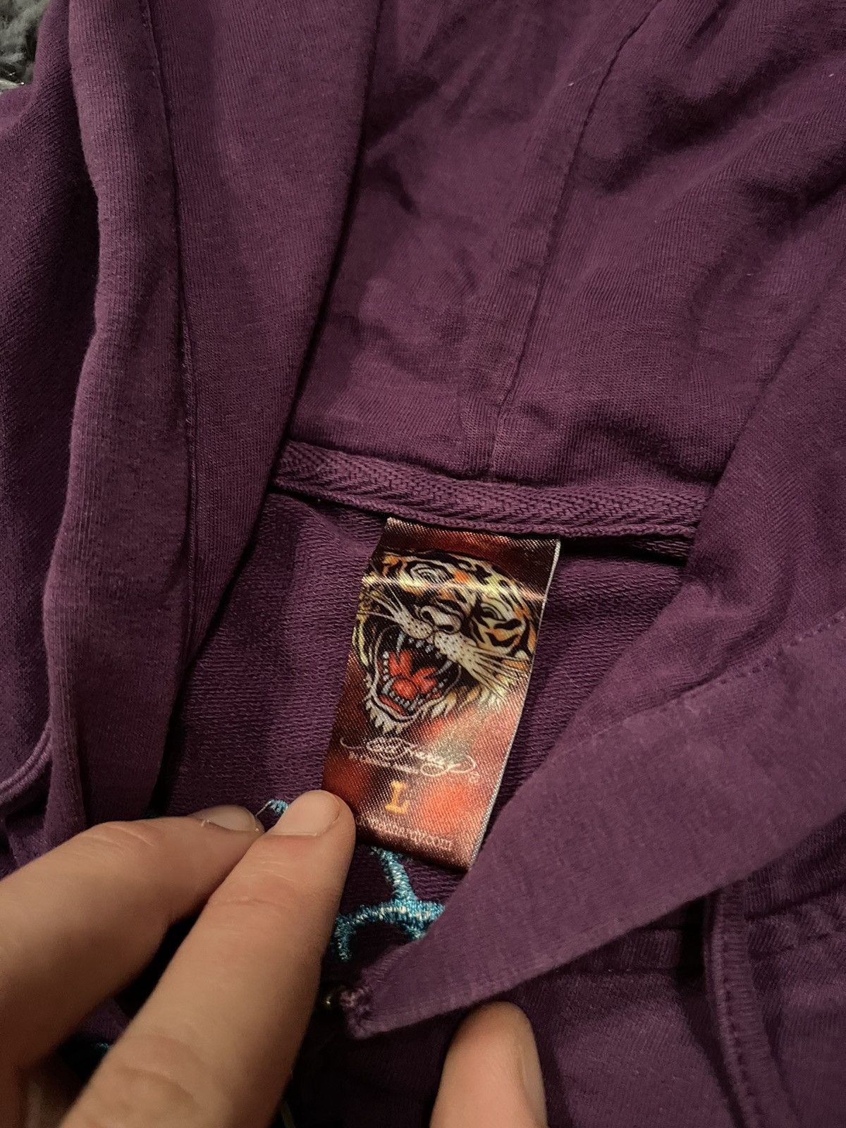 Christian Audigier × Ed Hardy × Vintage Ed Hardy Christian Audigier Y2K Japanese style purple hoodie Size L / US 10 / IT 46 - 4 Thumbnail