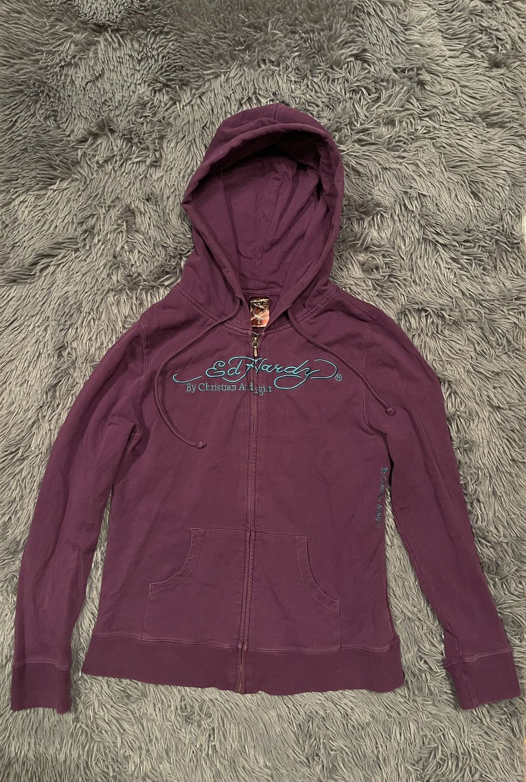 Christian Audigier × Ed Hardy × Vintage Ed Hardy Christian Audigier Y2K Japanese style purple hoodie Size L / US 10 / IT 46 - 2 Thumbnail