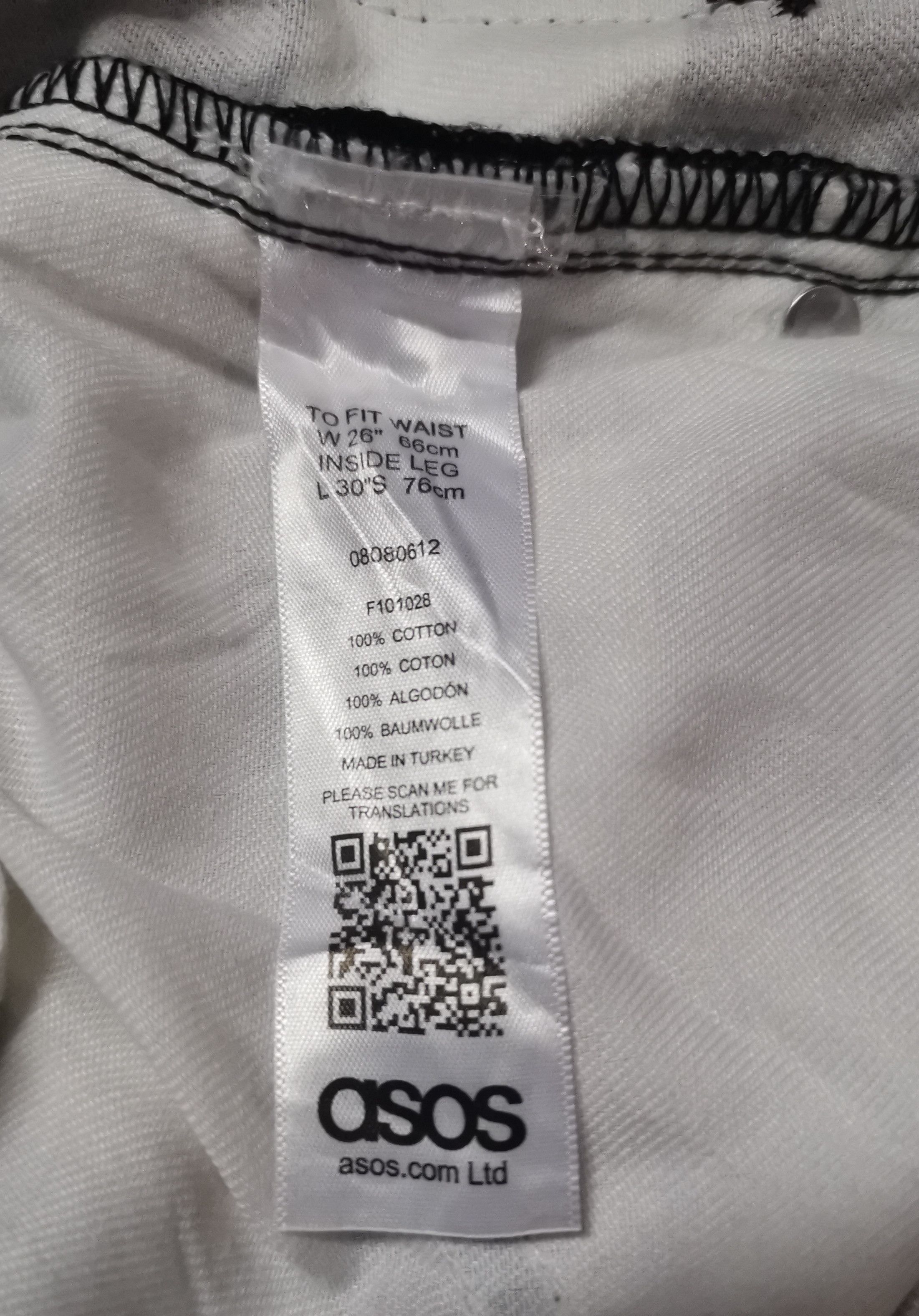 Asos 🔥BEST PRICE🔥Asos Black & White Denim Pants Size US 26 / EU 42 - 6 Thumbnail