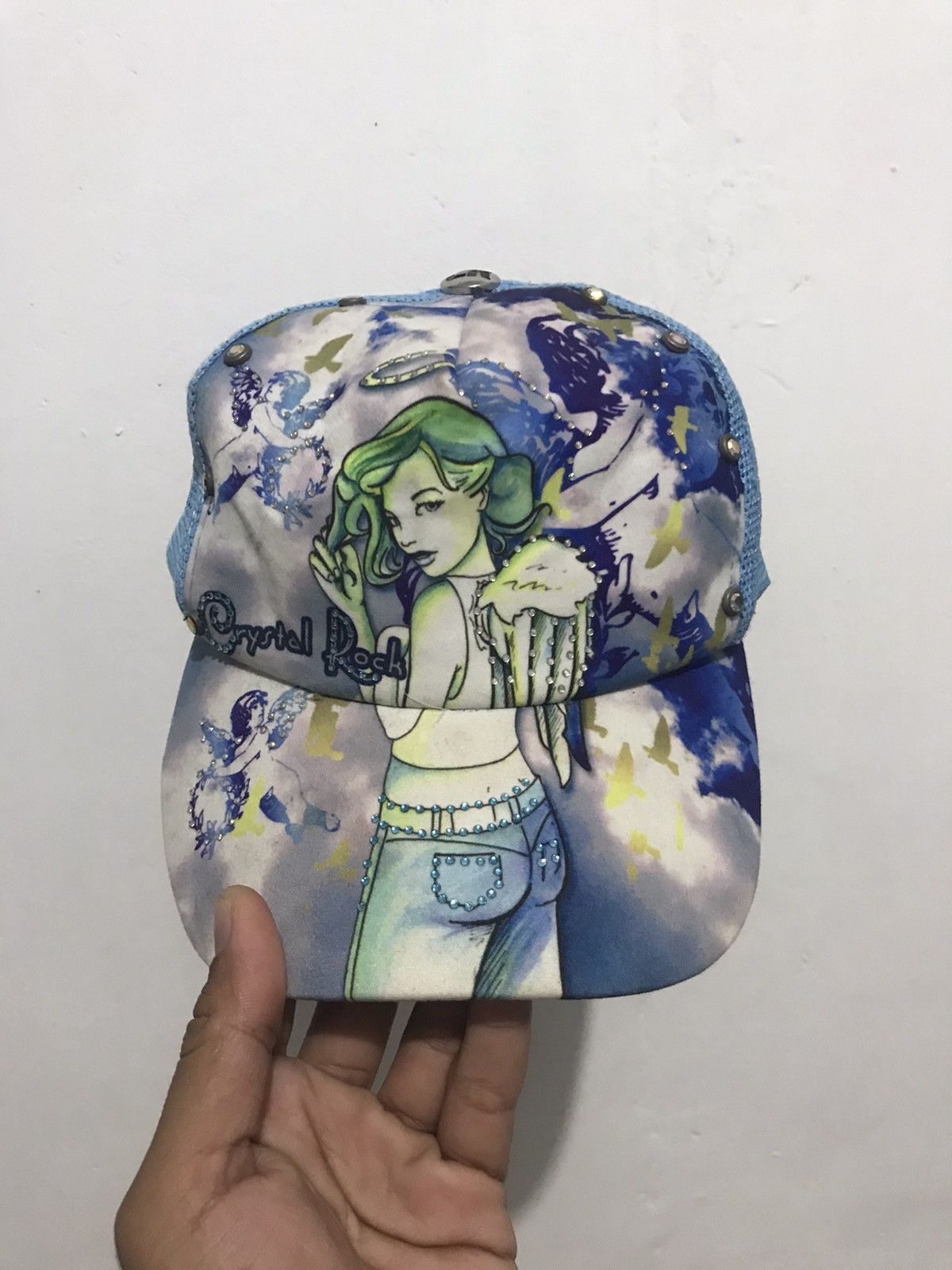 Christian Audigier Y2K CRYSTAL ROCK TRUCKER HAT BY CHRISTIAN AUDIGIER Size ONE SIZE - 1 Thumbnail