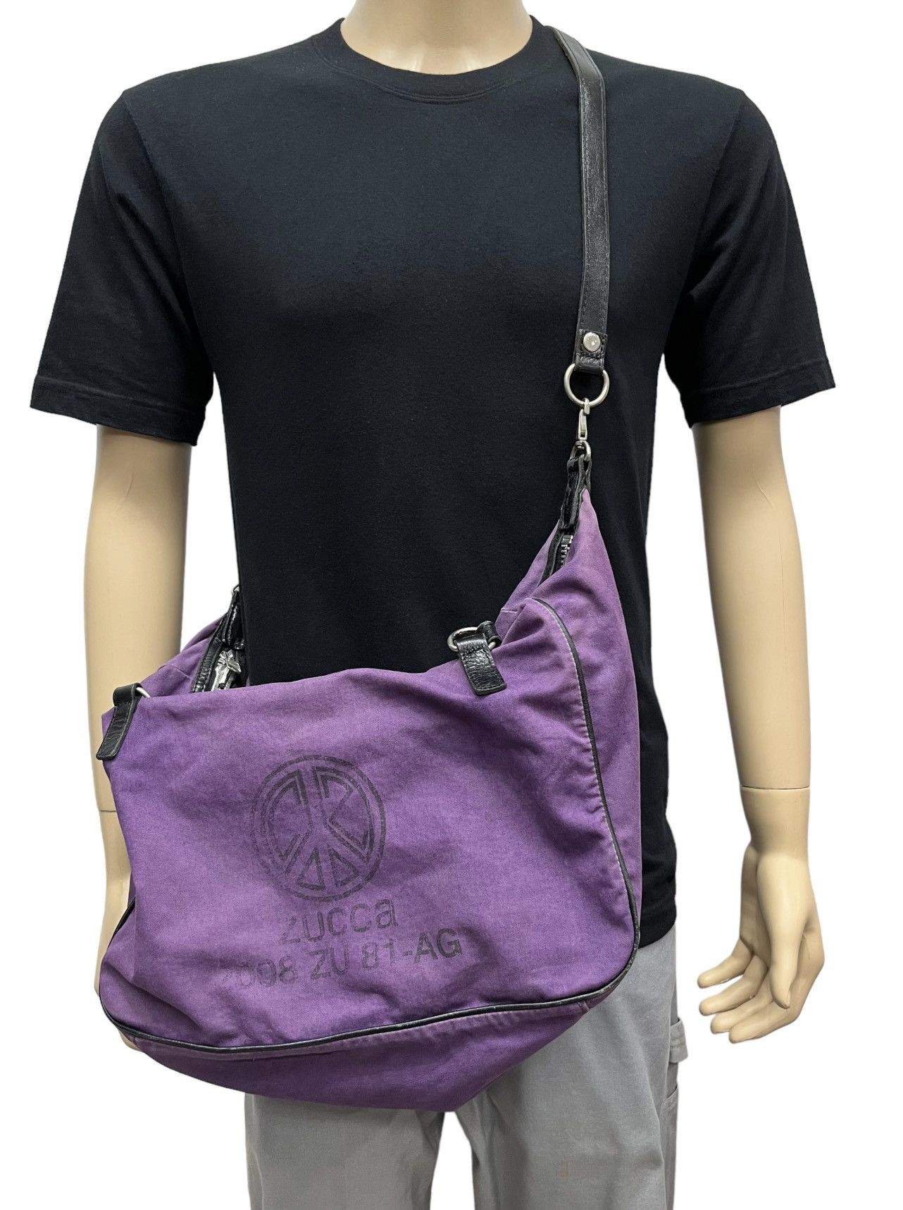 🔥Vintage CABANE DE ZUCCA Peace Logo 2 Way Bag