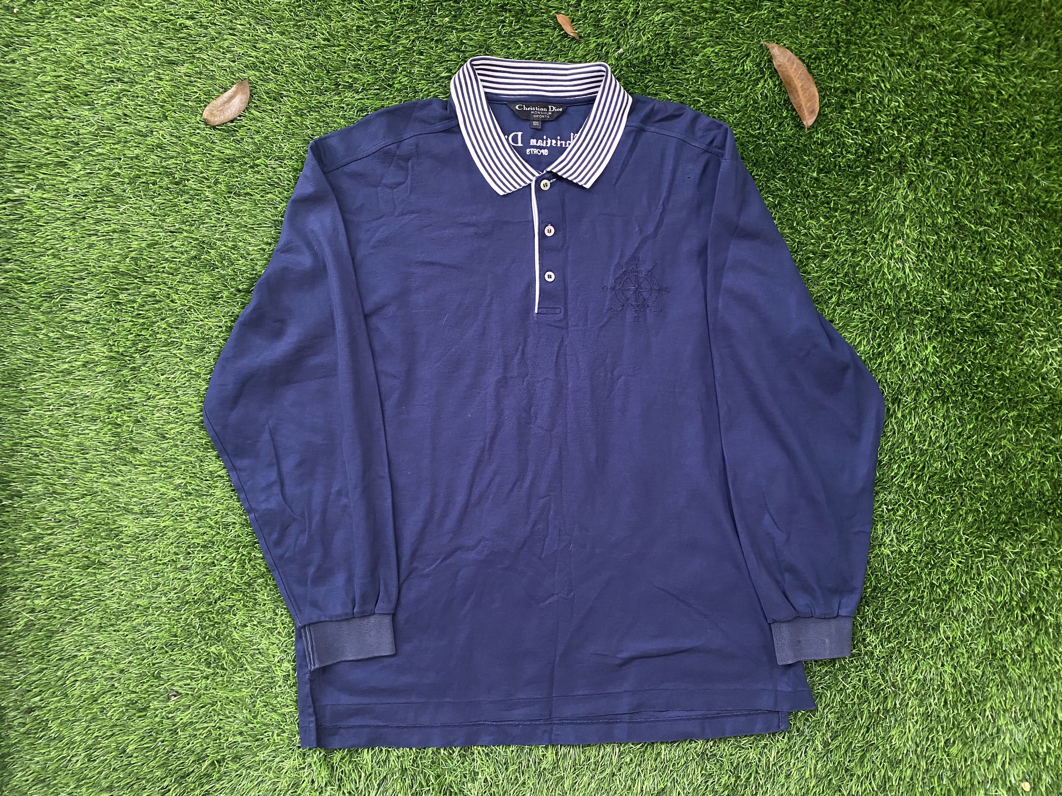 Christian Dior Monsieur Vintage Christian Dior Polo Shirt Longsleeve Rugby Size US L / EU 52-54 / 3 - 1 Thumbnail