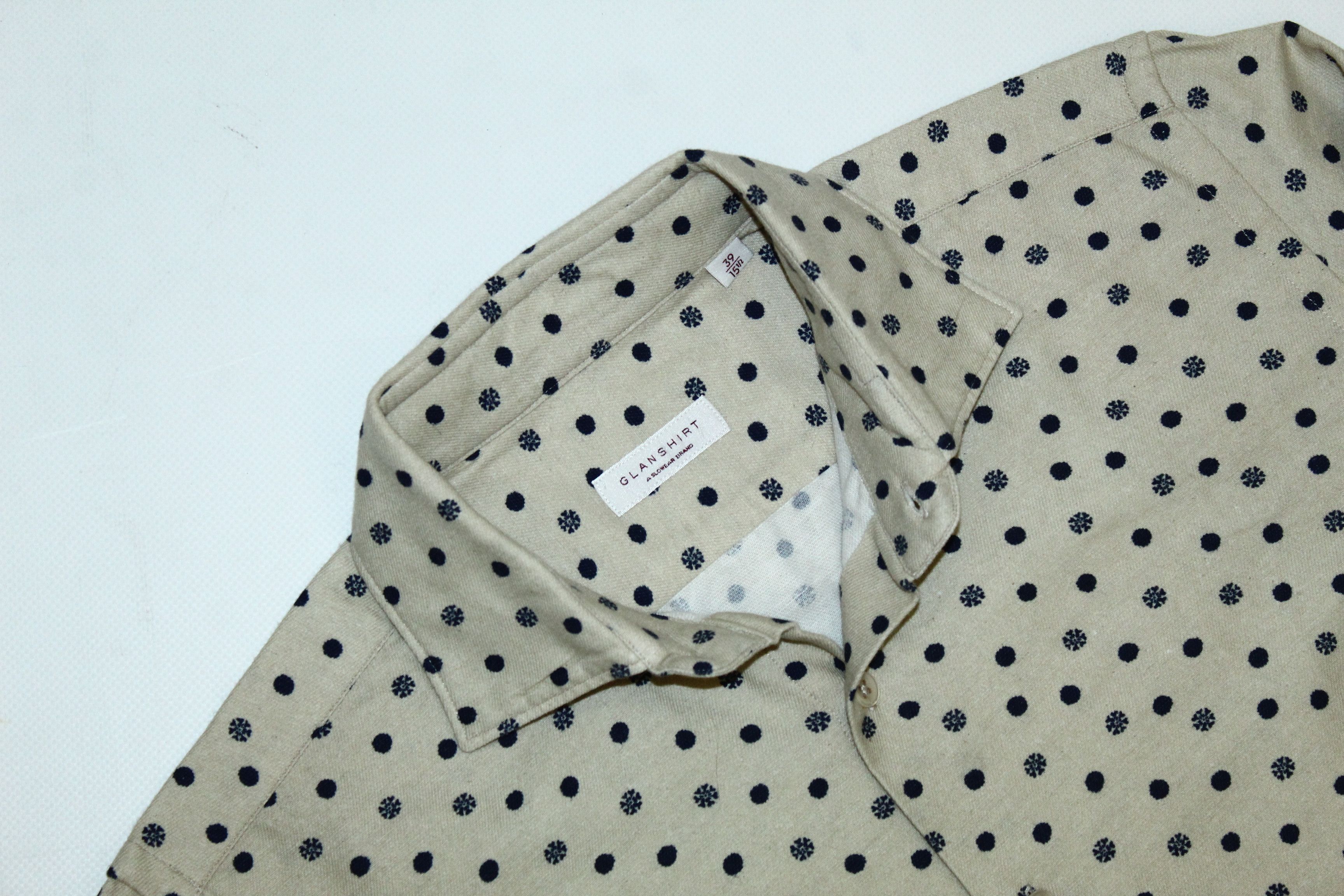 Glanshirt A Slowear Brand Glanshirt Dot Print Cotton Wool Shirt Size US M / EU 48-50 / 2 - 2 Thumbnail