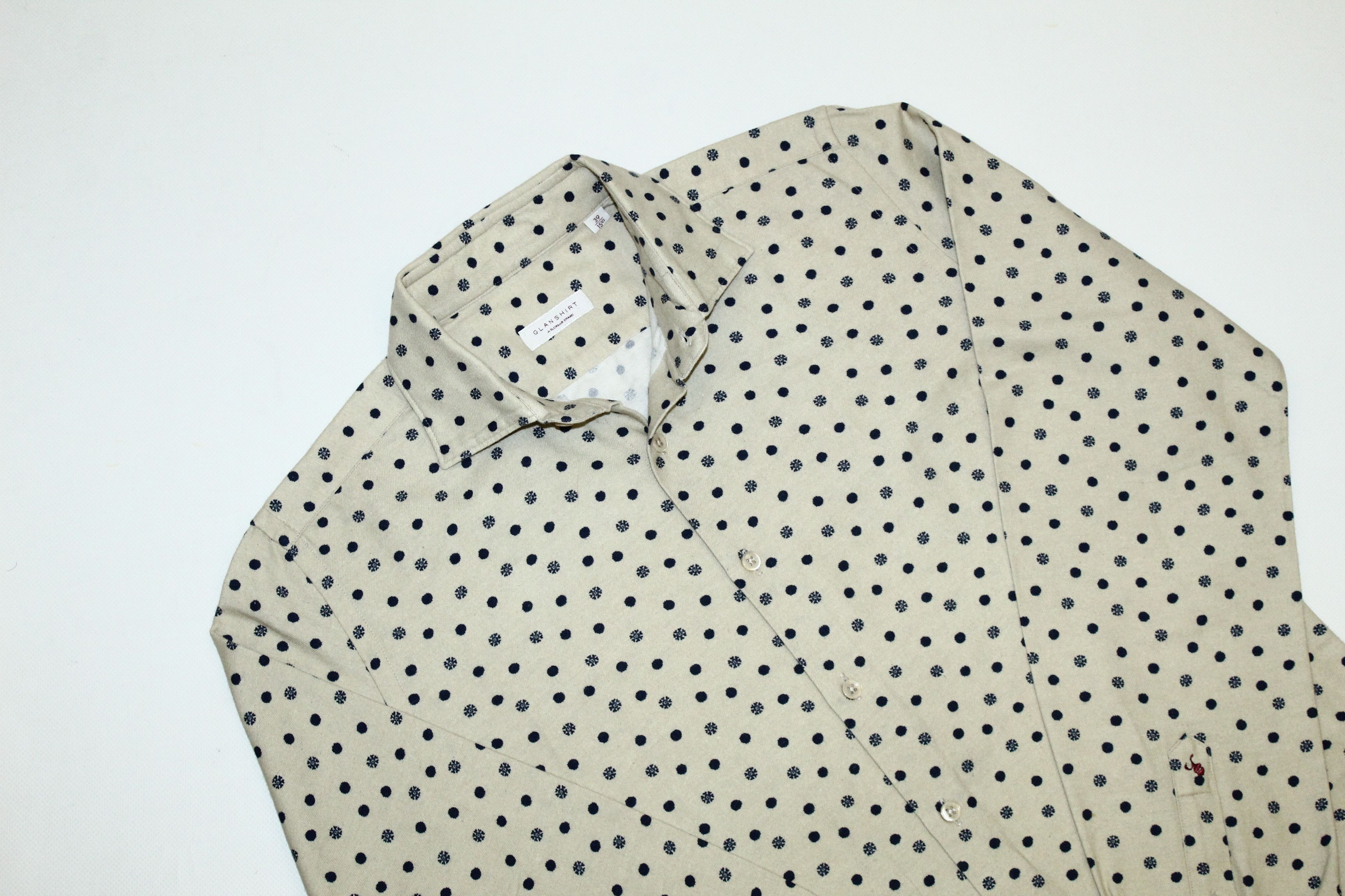 Glanshirt A Slowear Brand Glanshirt Dot Print Cotton Wool Shirt Size US M / EU 48-50 / 2 - 3 Thumbnail