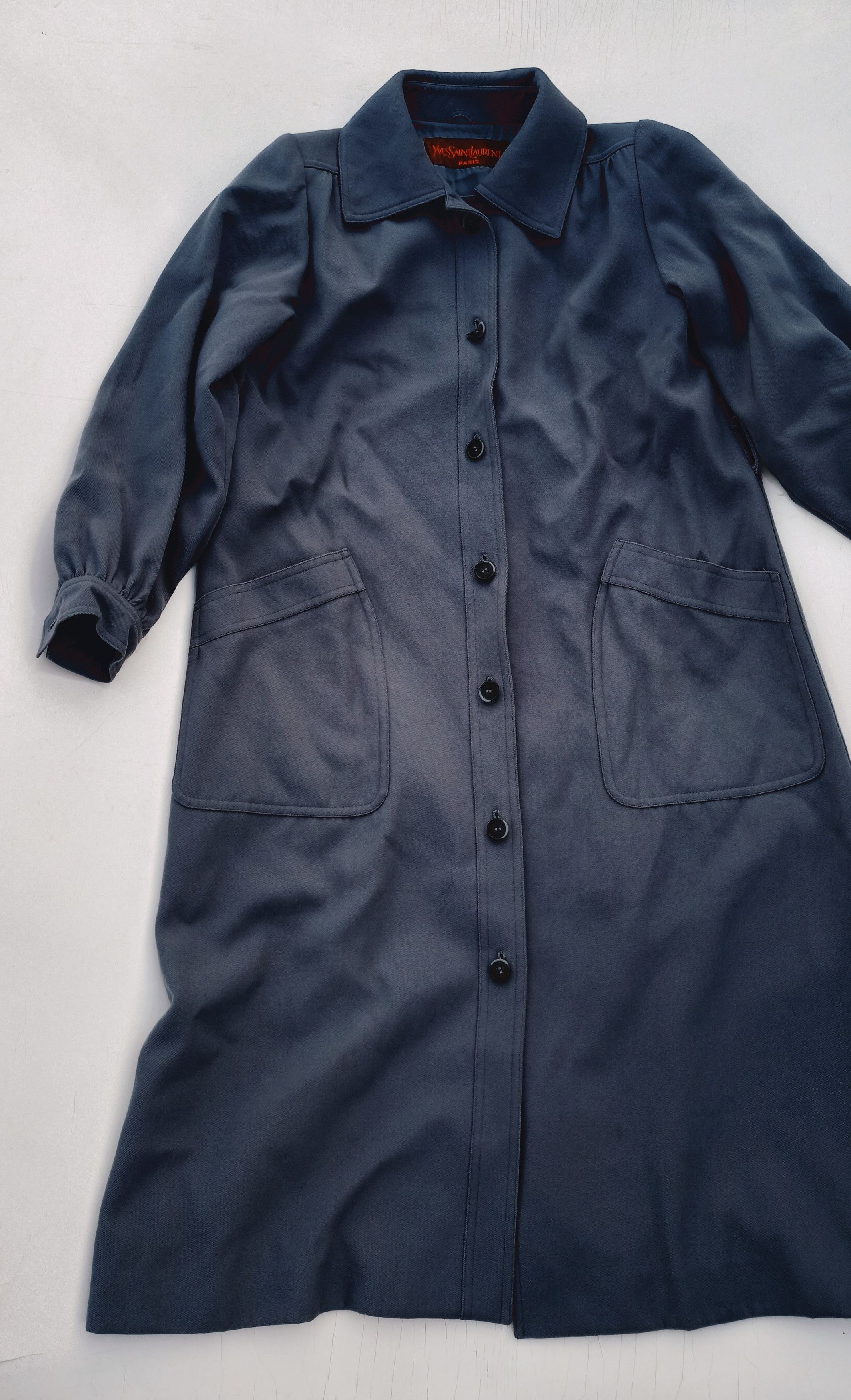 Vintage Yves Saint Laurent Long Trench Coat Wool Parka
